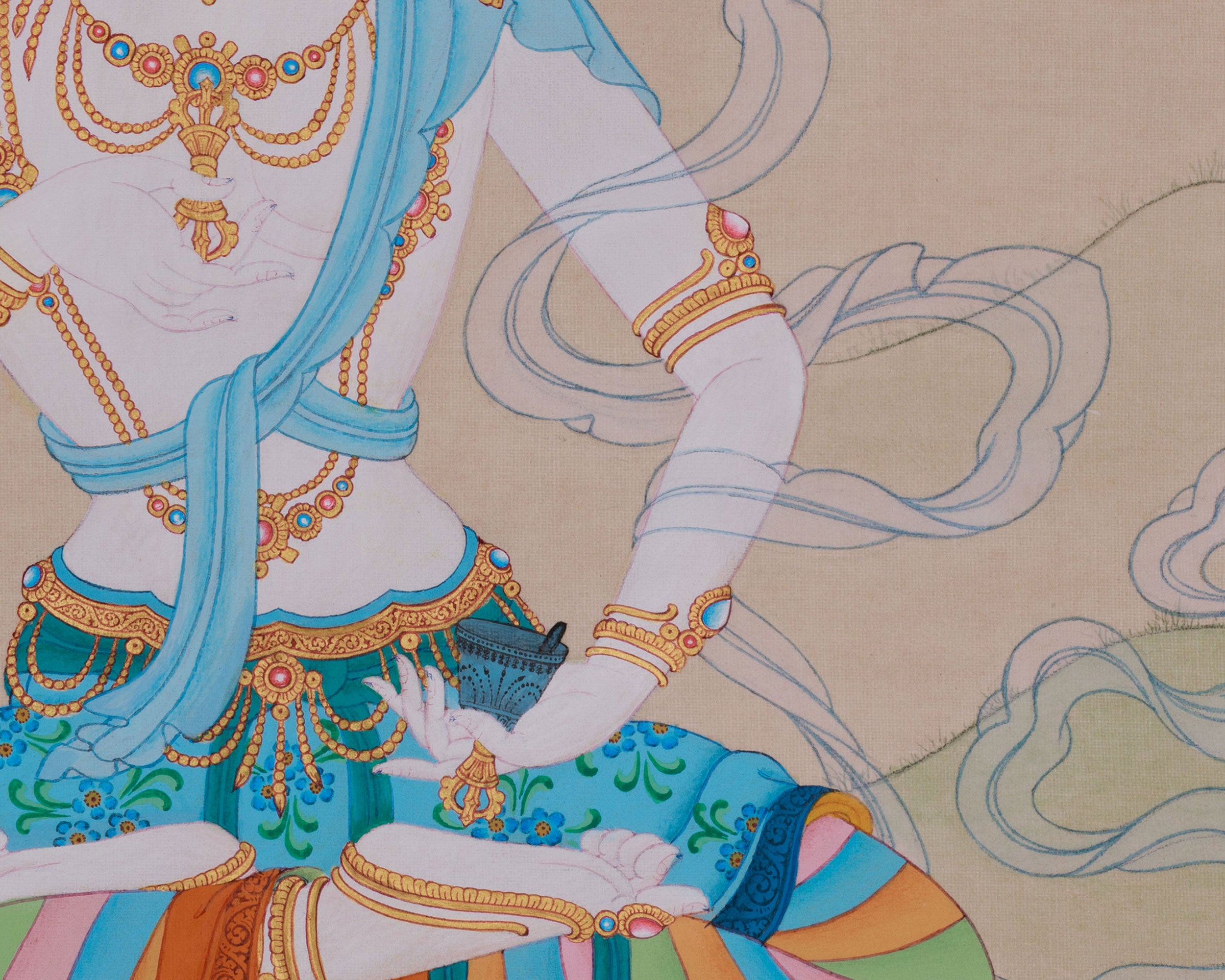 Tibetan Buddhist Vajrasattva Thangka | Embodiment of Purification and Enlightenment