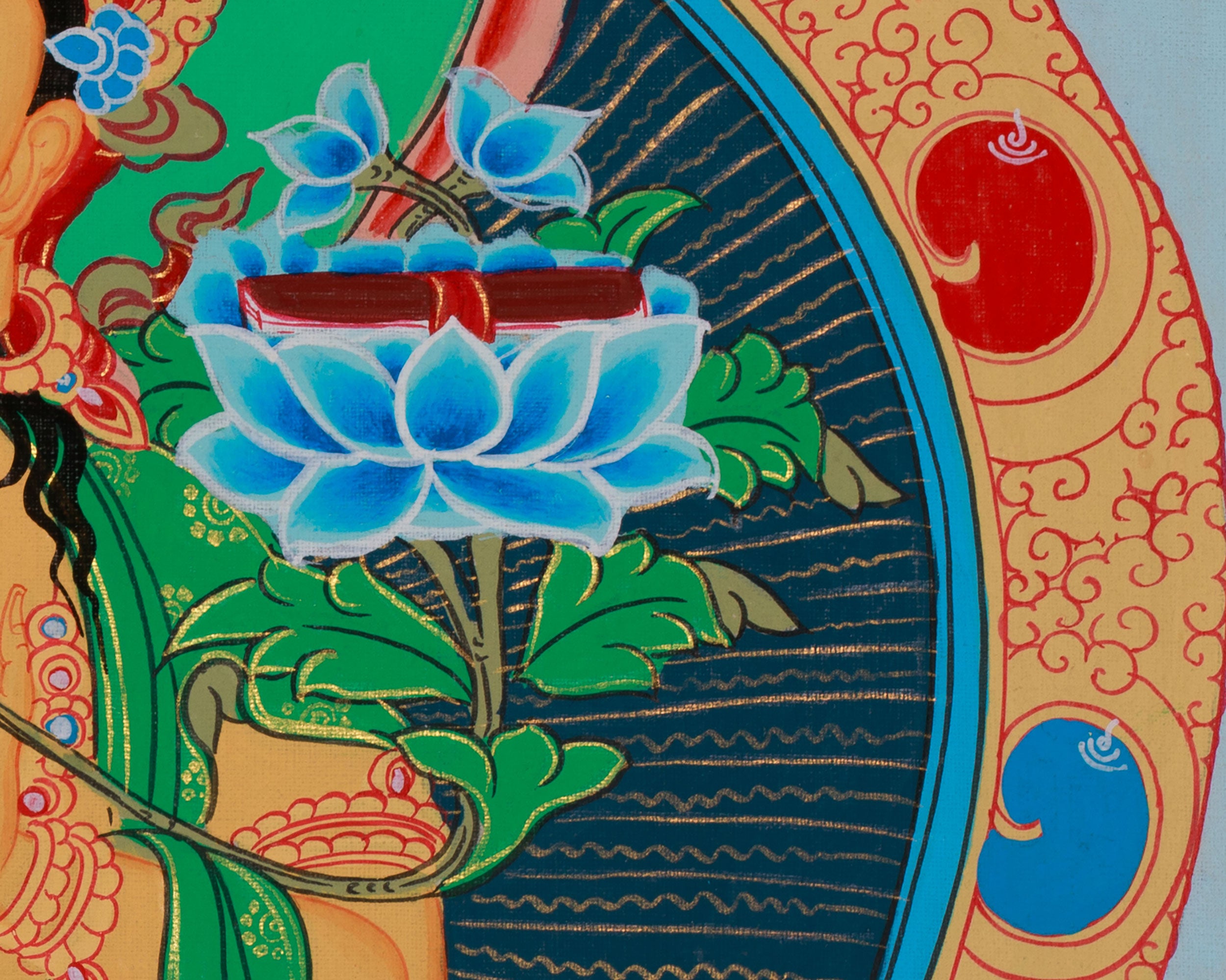 Hand-Painted Wisdom Deity Manjushri Painting | Knowledge and Enlightenment