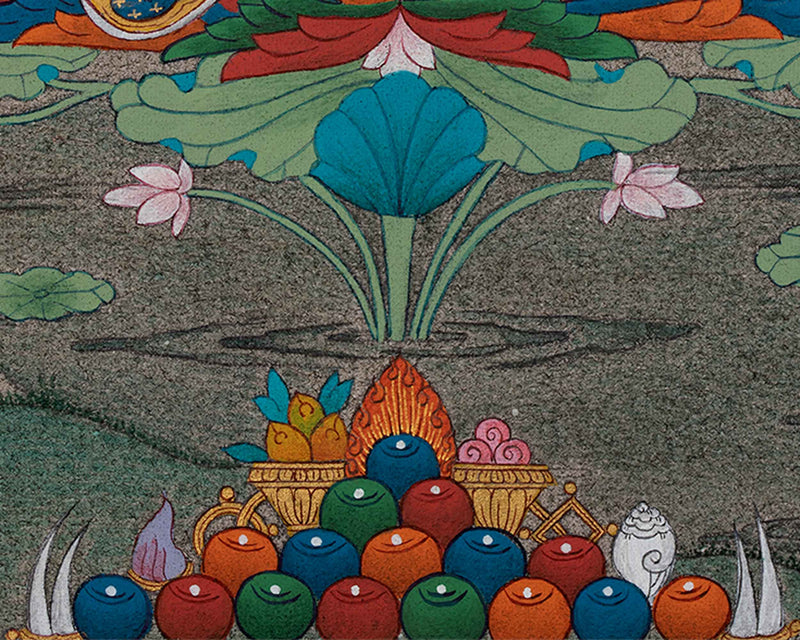 Traditional Guru Rinpoche Thangka | Lotus Born Master Art | Master of Transformation