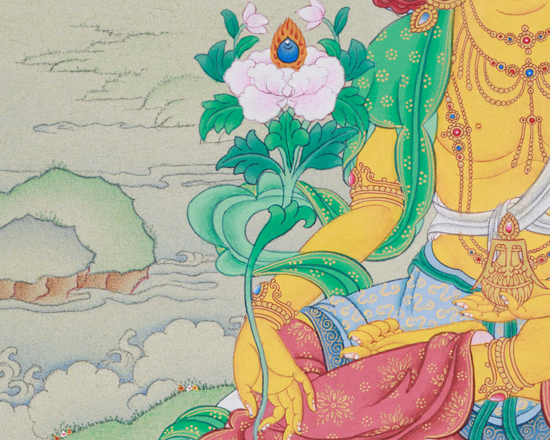 Small Ksitigarbha Thangka | Earth Treasury Bodhisattva | Protector & Liberator