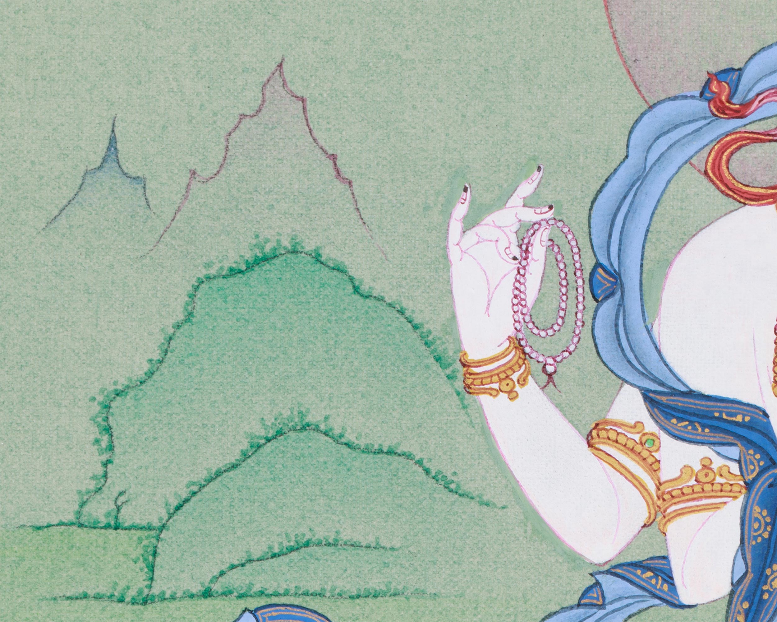 Tibetan Bodhisattva Chenrezig Painting | The Compassionate Protector of All Beings