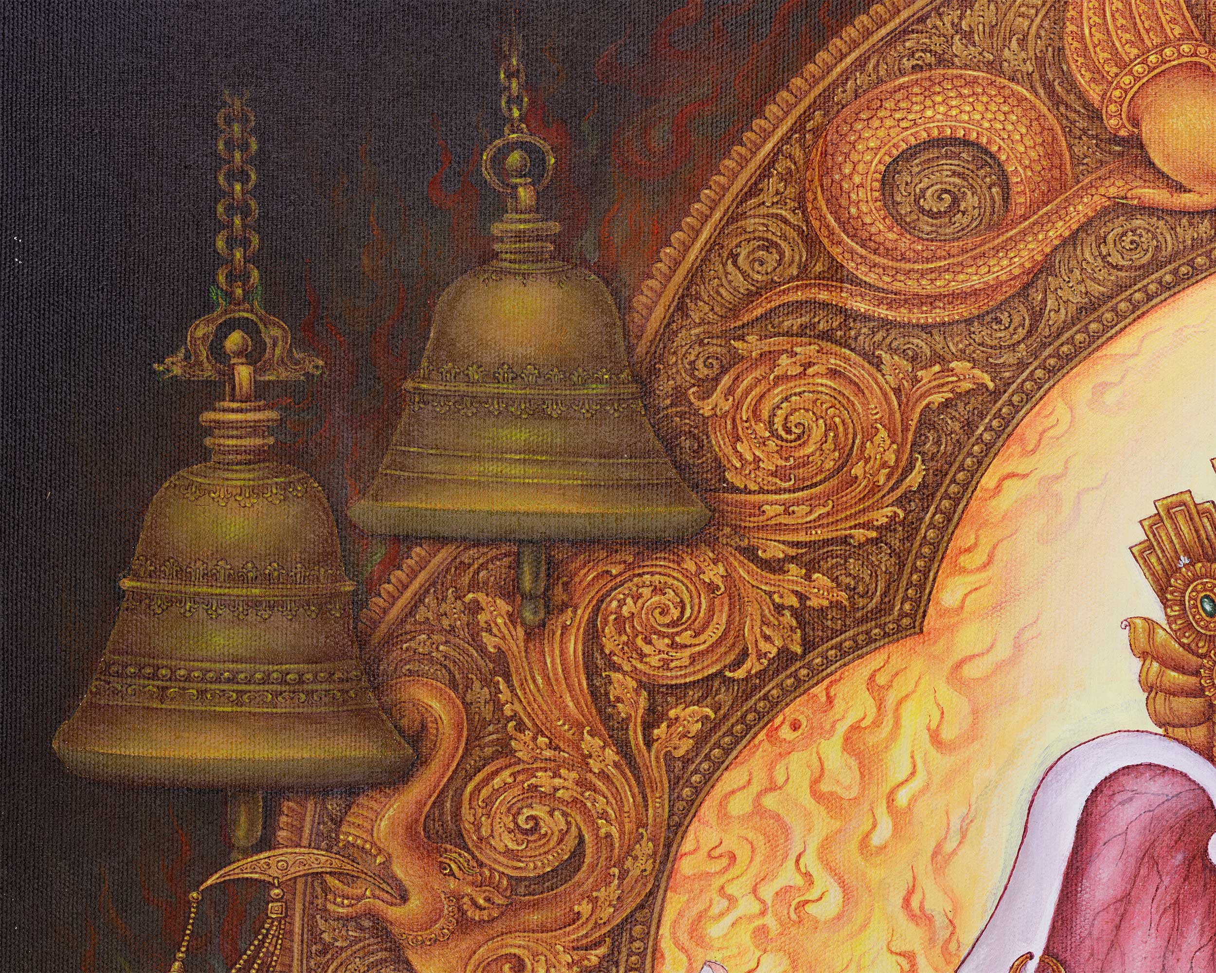 Paubha Style Ganesh Art Print | Remover of Obstacles and Bringer of Good Fortune