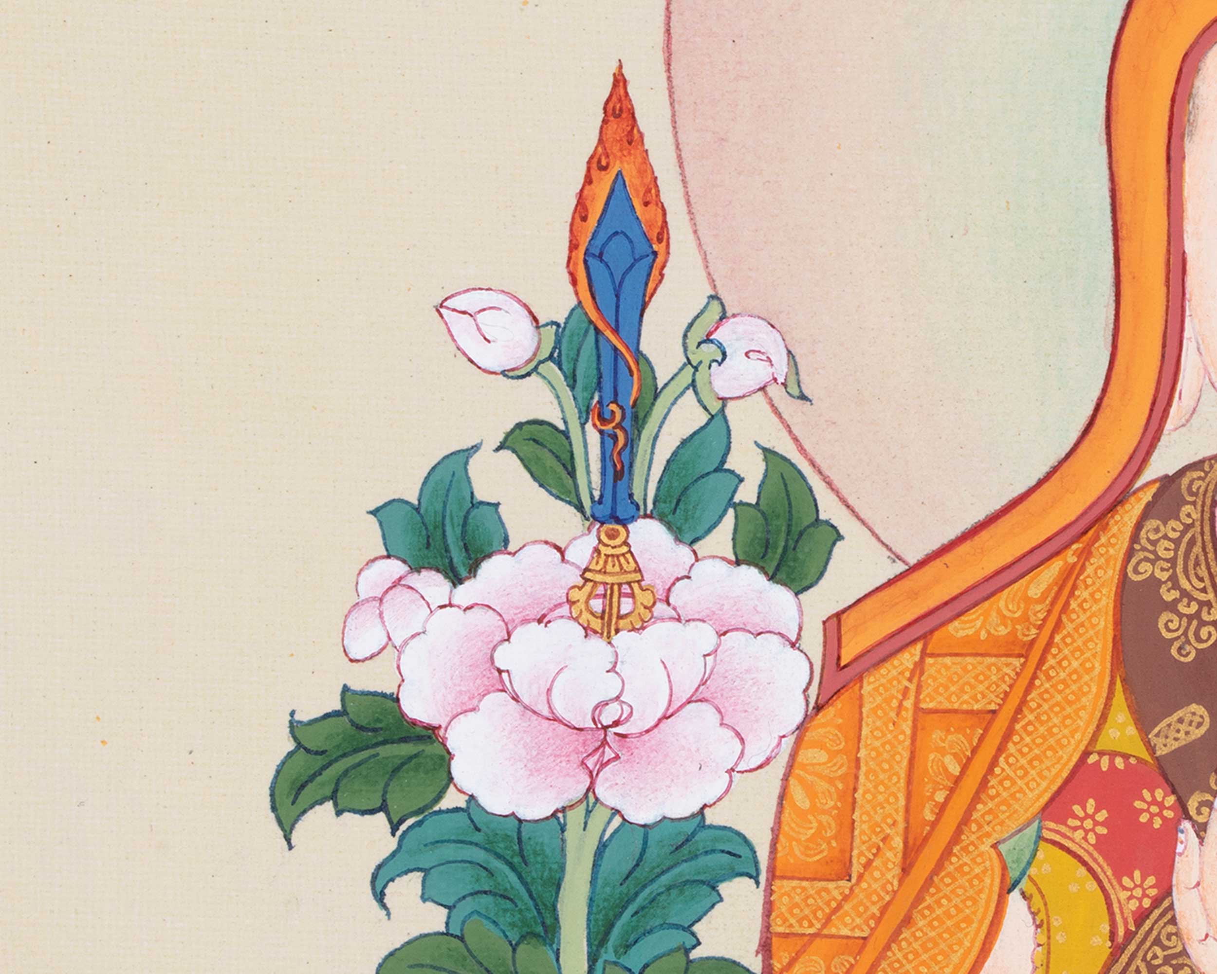 Exquisite Thangka Art Of Je Tsongkhapa | Hand Painted Tibetan Buddhist Artwork |