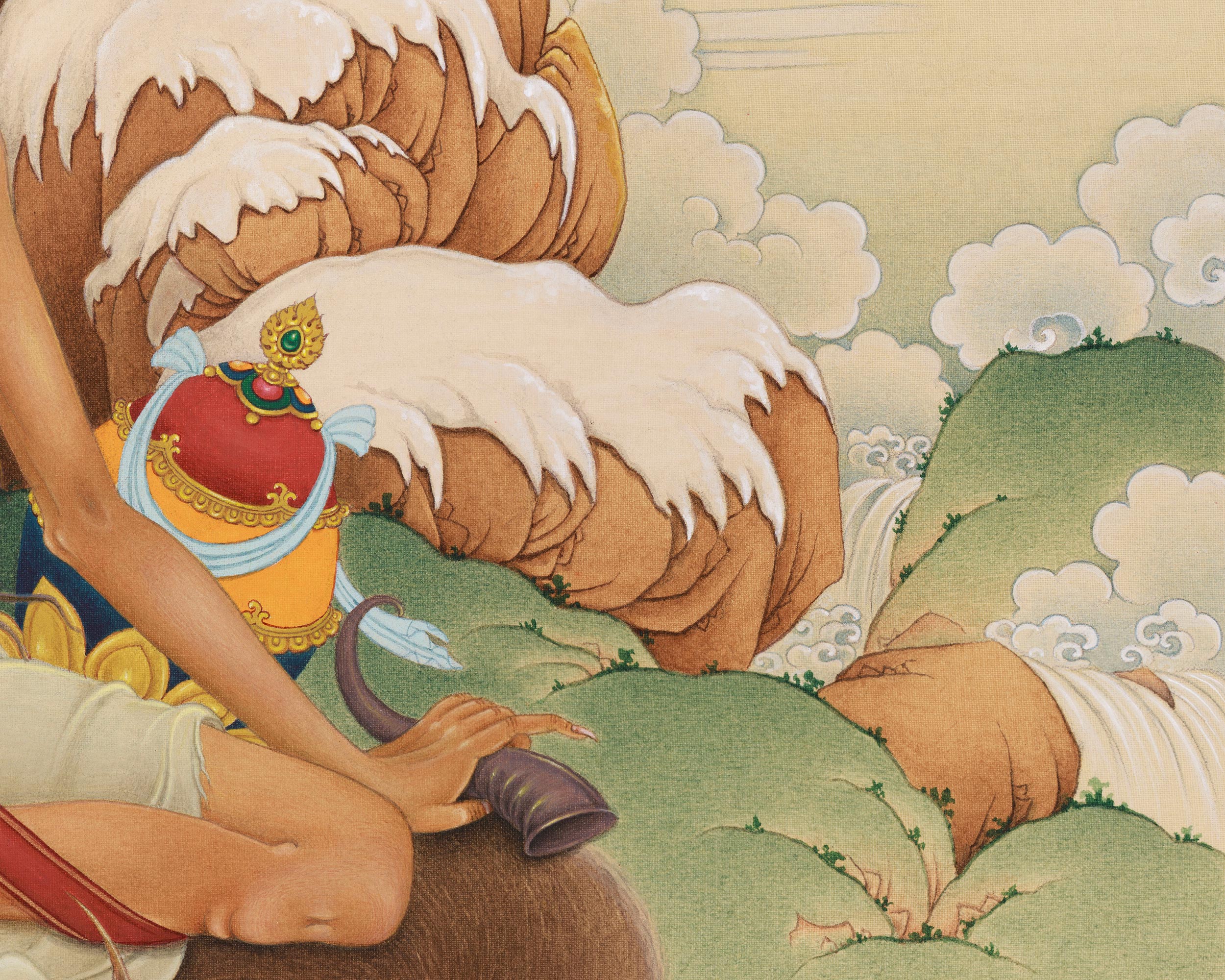 Authentic Jetsun Milarepa Painting | Realistic Tibetan Artwork of the Renowned Yogi