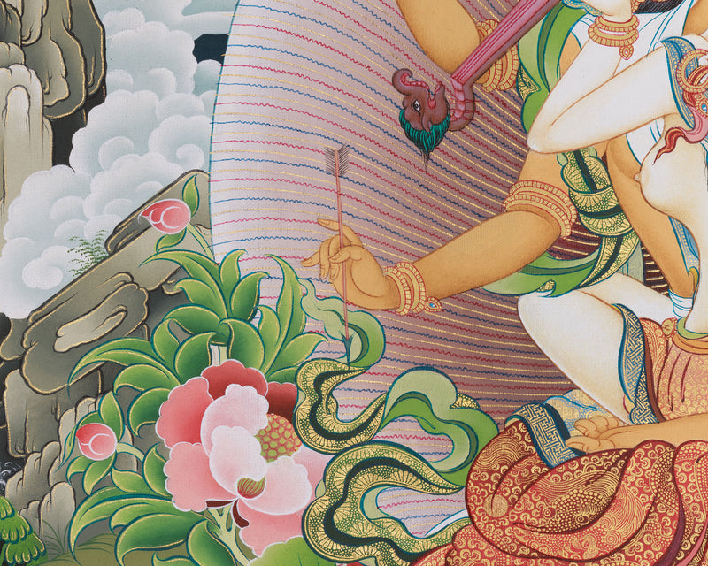 Bodhisattva of Wisdom (Manjushri) with Consort | Giclee Cotton Canvas Print