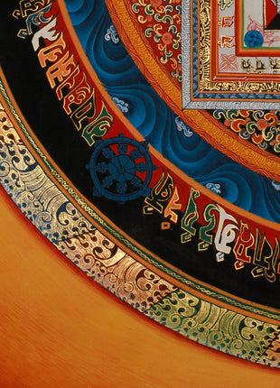 Hand Painted Kalachakra Mandala | Sacred Art of Enlightenment & Balance