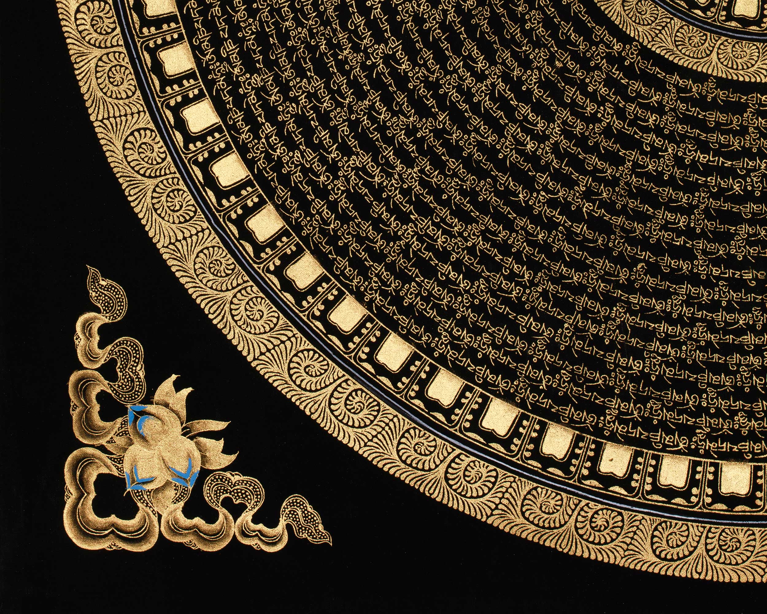 Traditional Tibetan Mantra Mandala Thangka | Meditation Room Decor