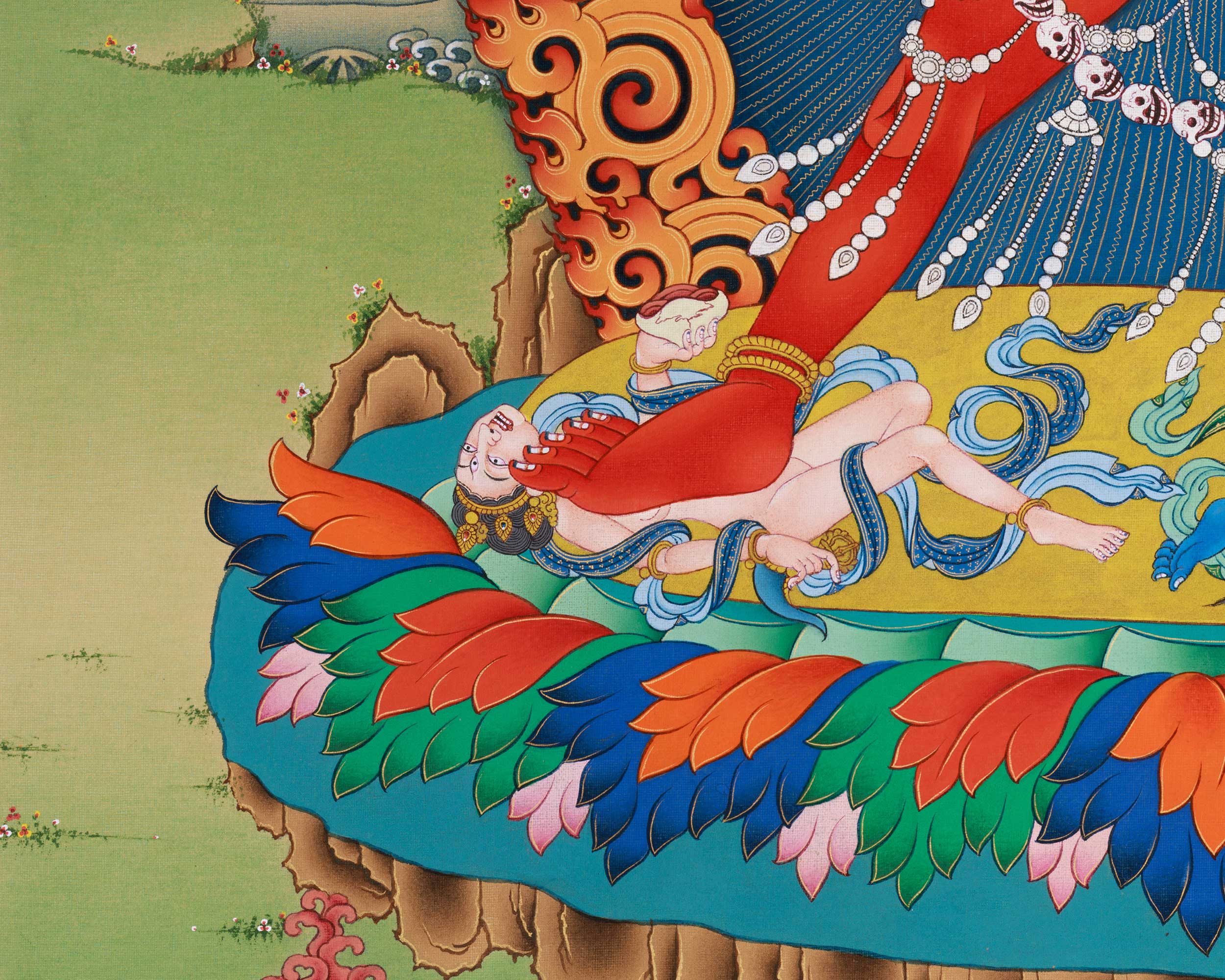 Vajrayogini Thangka Print | Traditional Dakini Canvas Art | Wall Decors