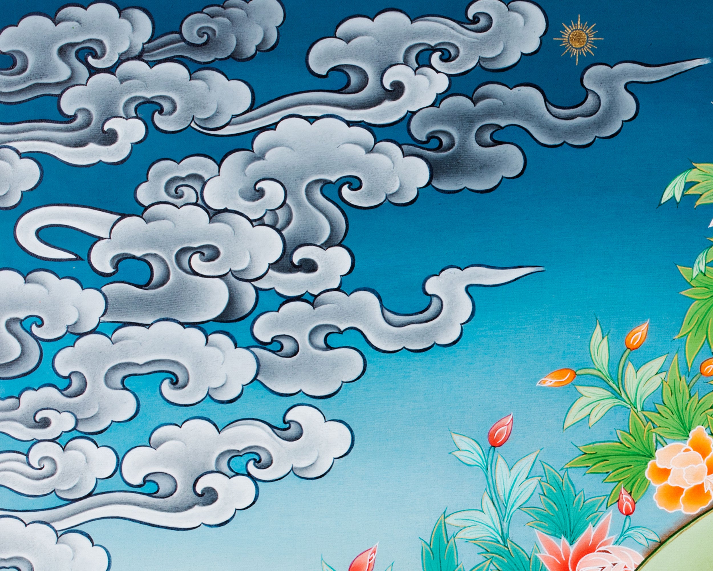 Wisdom Deity, Manjushri Thangka | Sacred Tibetan Art for Insight & Compassion