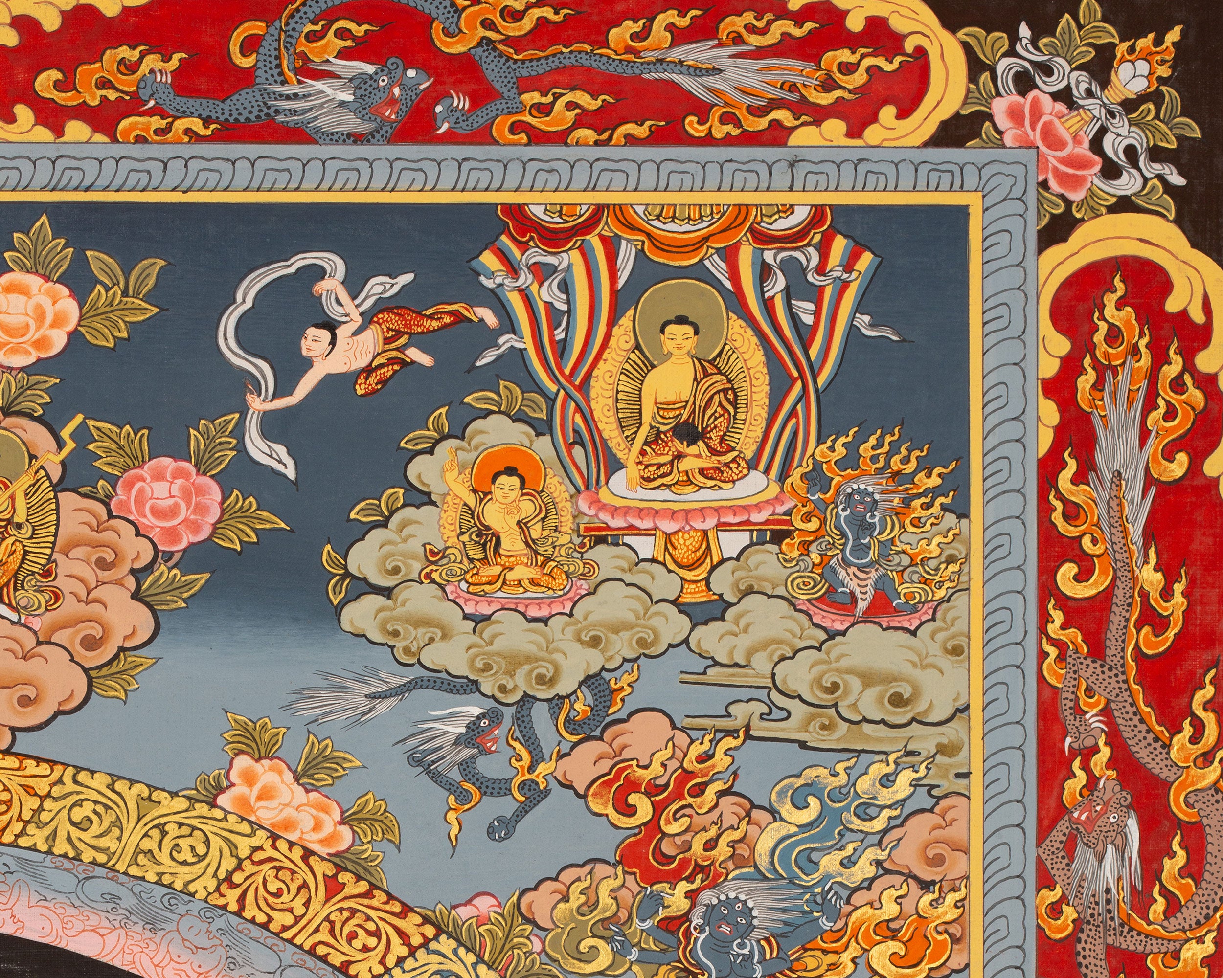 Traditional Mandala Art | Manjushri Thangka | Bodhisattva of Wisdom & Compassion