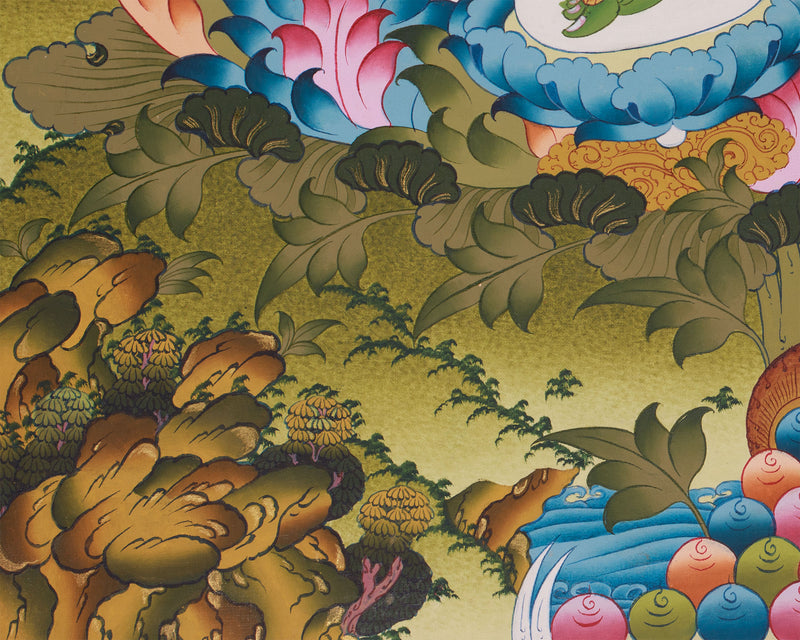 Religious Green Tara Thangka Painting | Mother of Liberation and Compassion