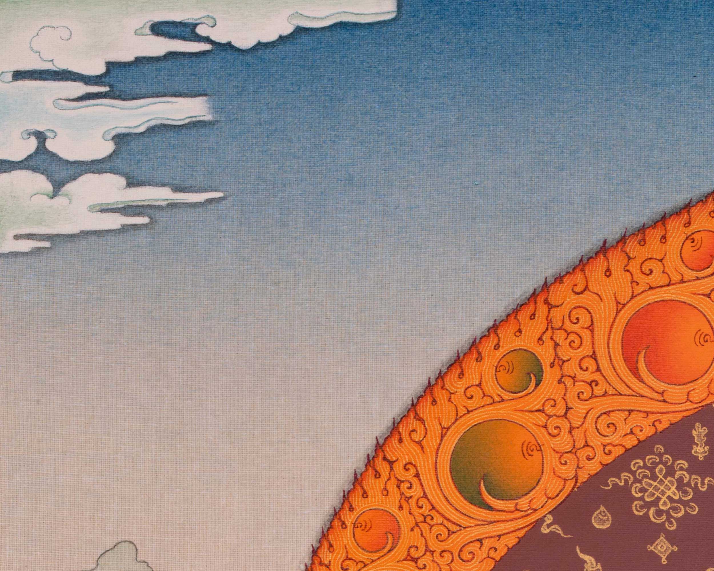 Traditional Black Dzambhala Thangka Print | Print on Cotton Canvas | Wall Decor