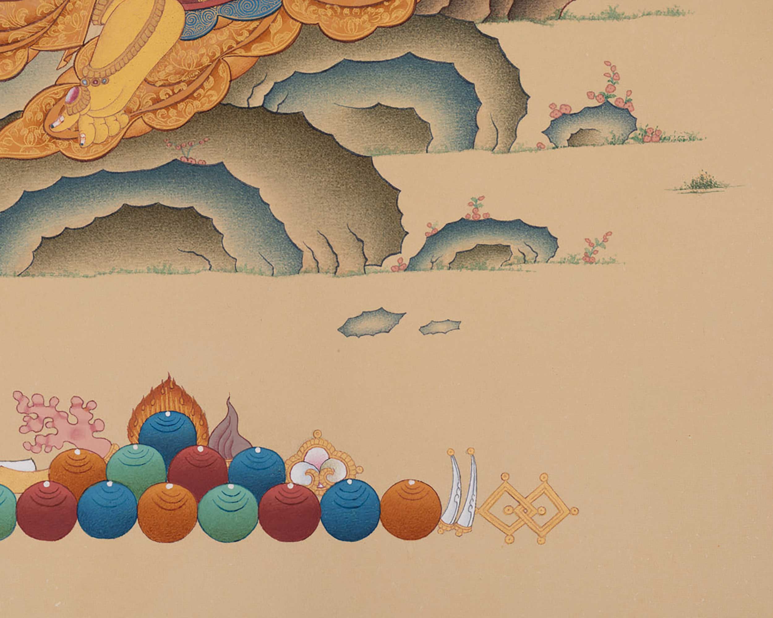 Captivating Manjushri Thangka Masterpiece for Meditation | Bodhisattva Canvas For Spiritual Practice