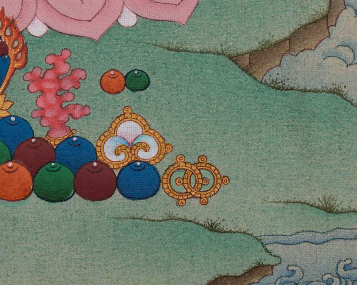 Sacred Dzambhala Thangka Painting | Buddhist Deity of Wealth and Prosperity