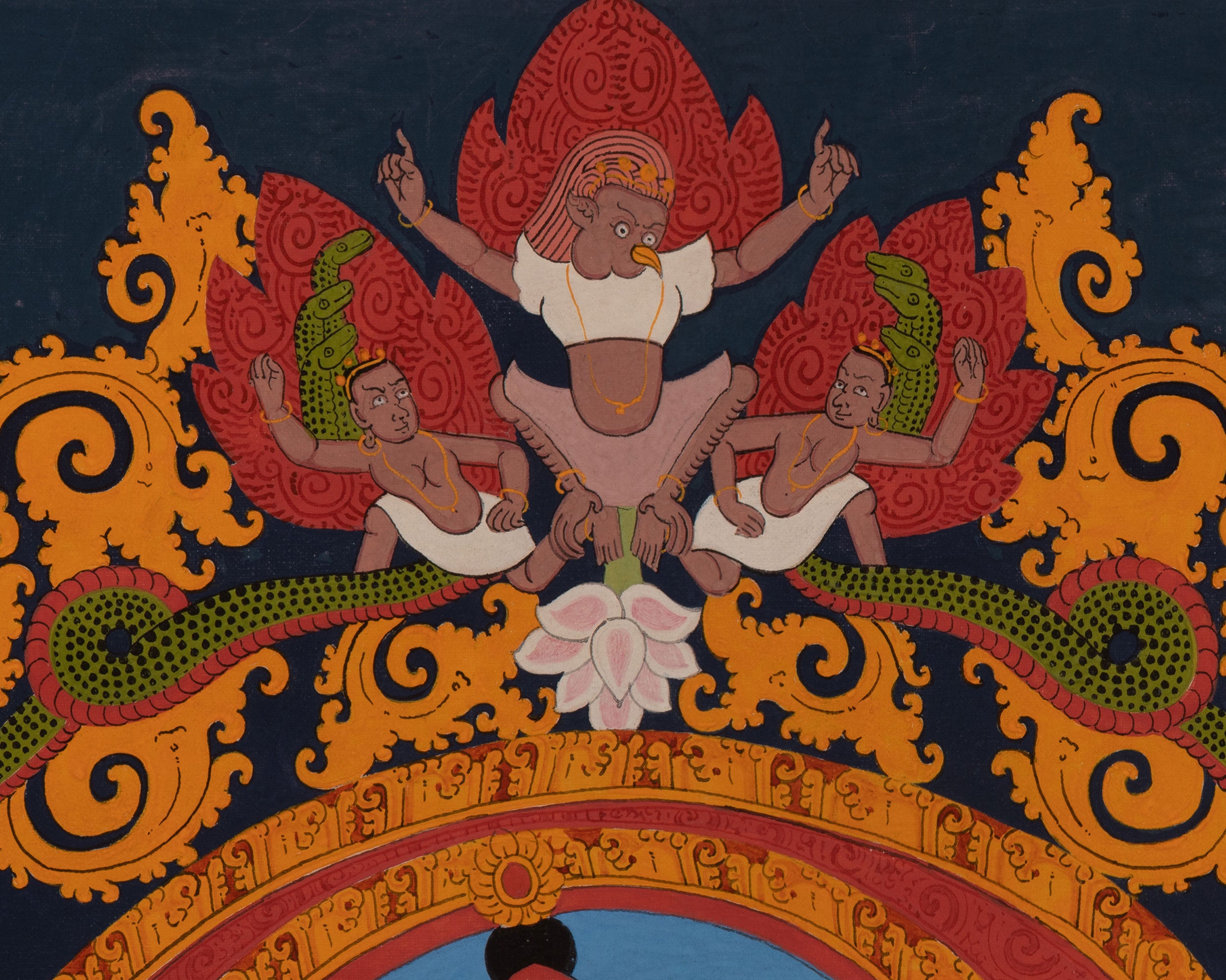 Multi-armed Ganesha Thangka | Embodiment of Intelligence and Wisdom
