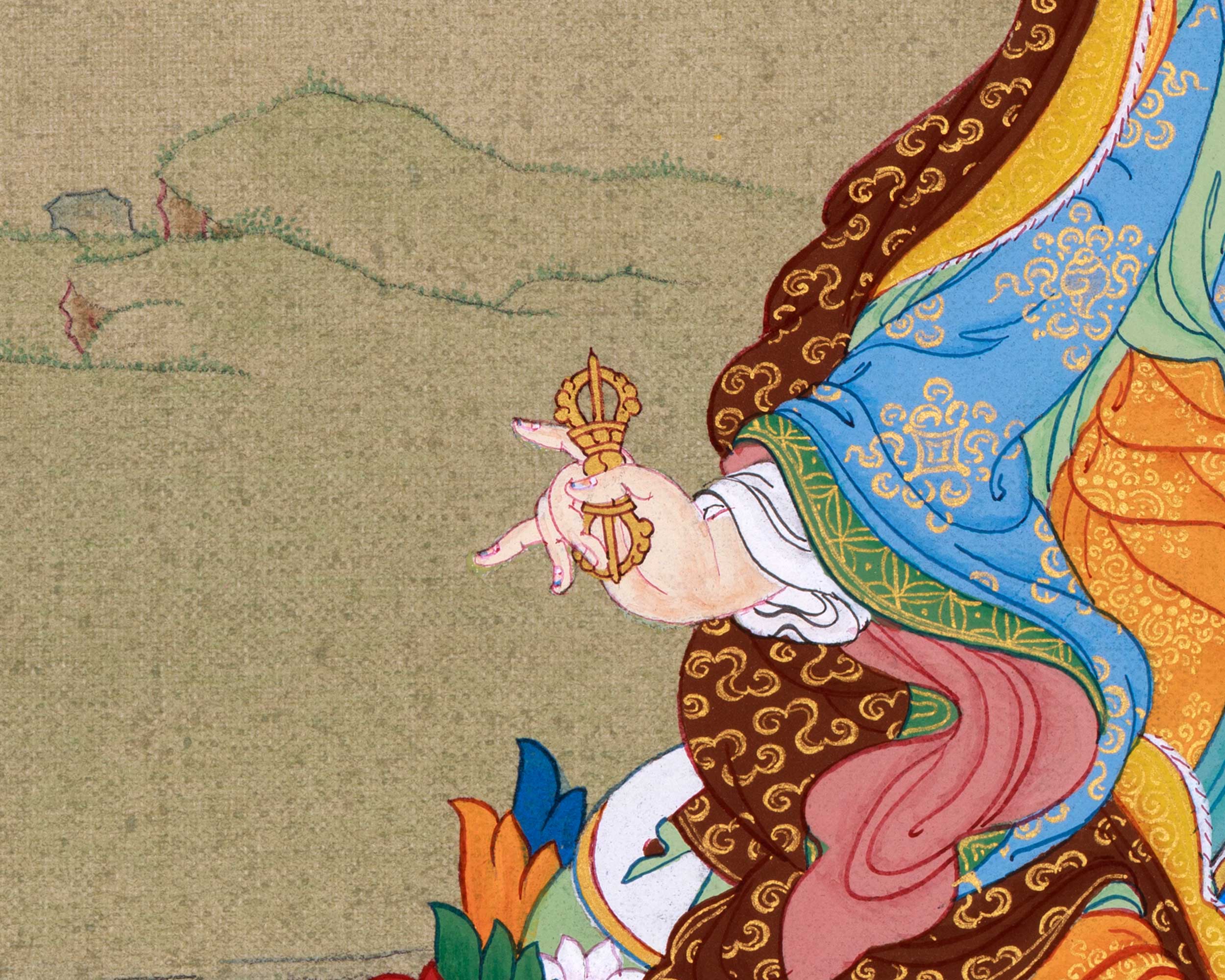 The Lotus-Born Master | Guru Padmasambhava Thangka | Tibetan Artwork