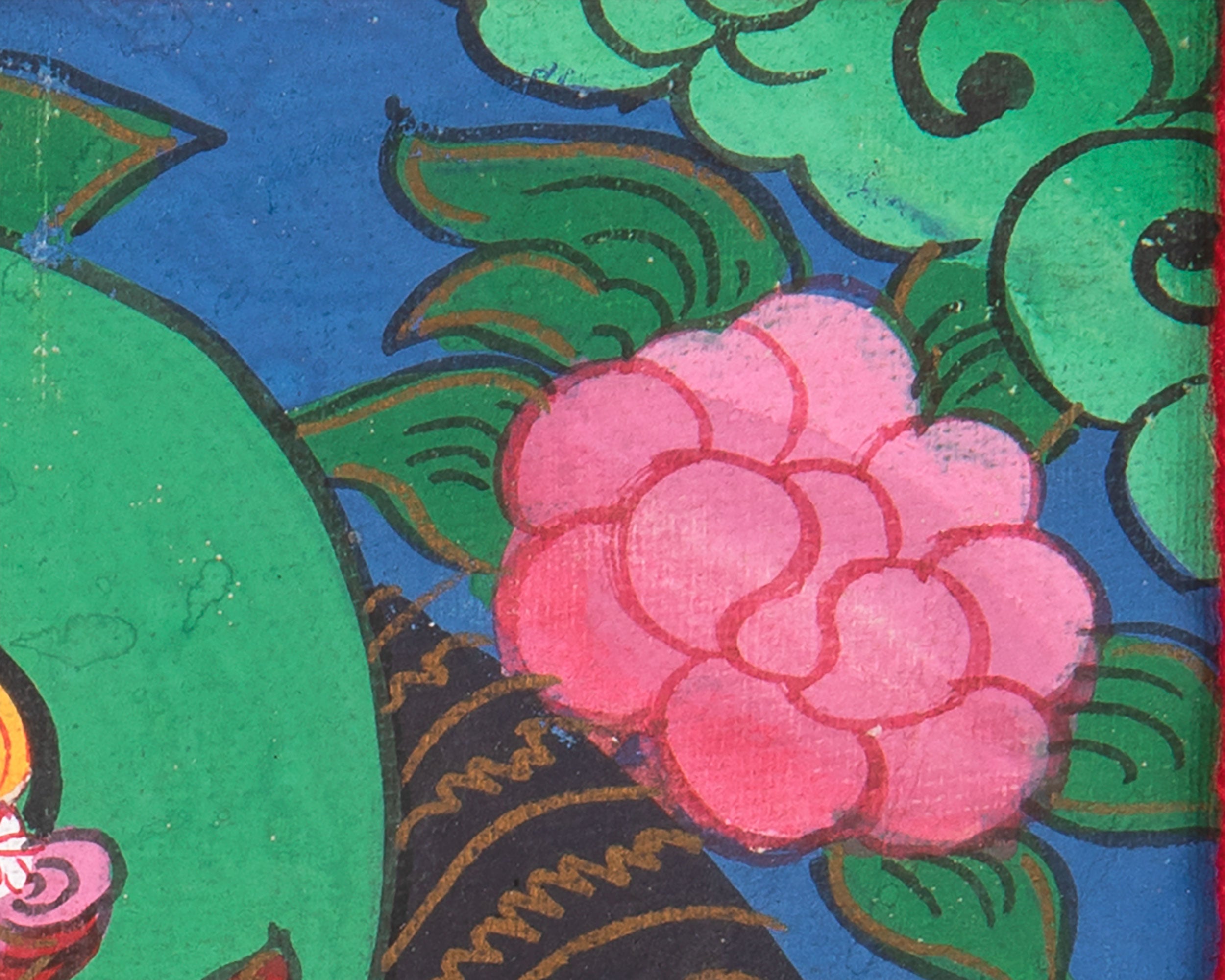 Vintage Amitayus Buddha Painting | Buddha of Longevity on Brocade