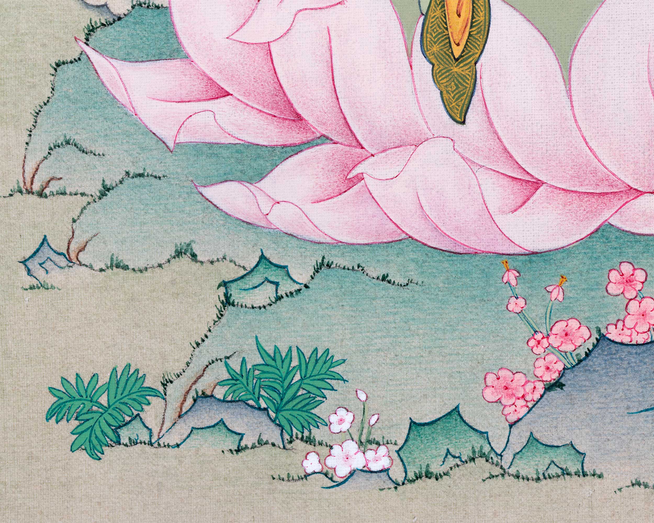Kshitigarbha Thangka Print | The Guardian of the Earth | Bodhisattva Art Print