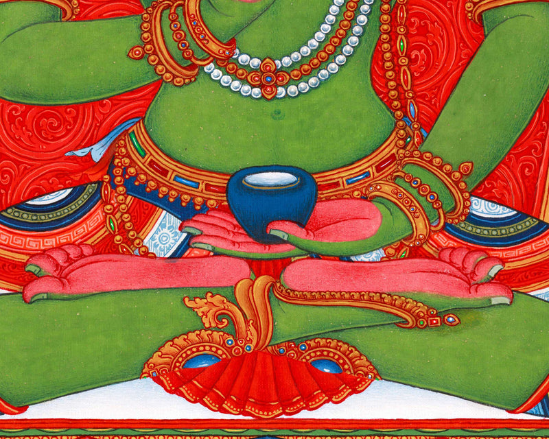 Amoghasiddhi Buddha Thangka Print | Buddha Giclee Canvas | Traditional Paubha Artwork