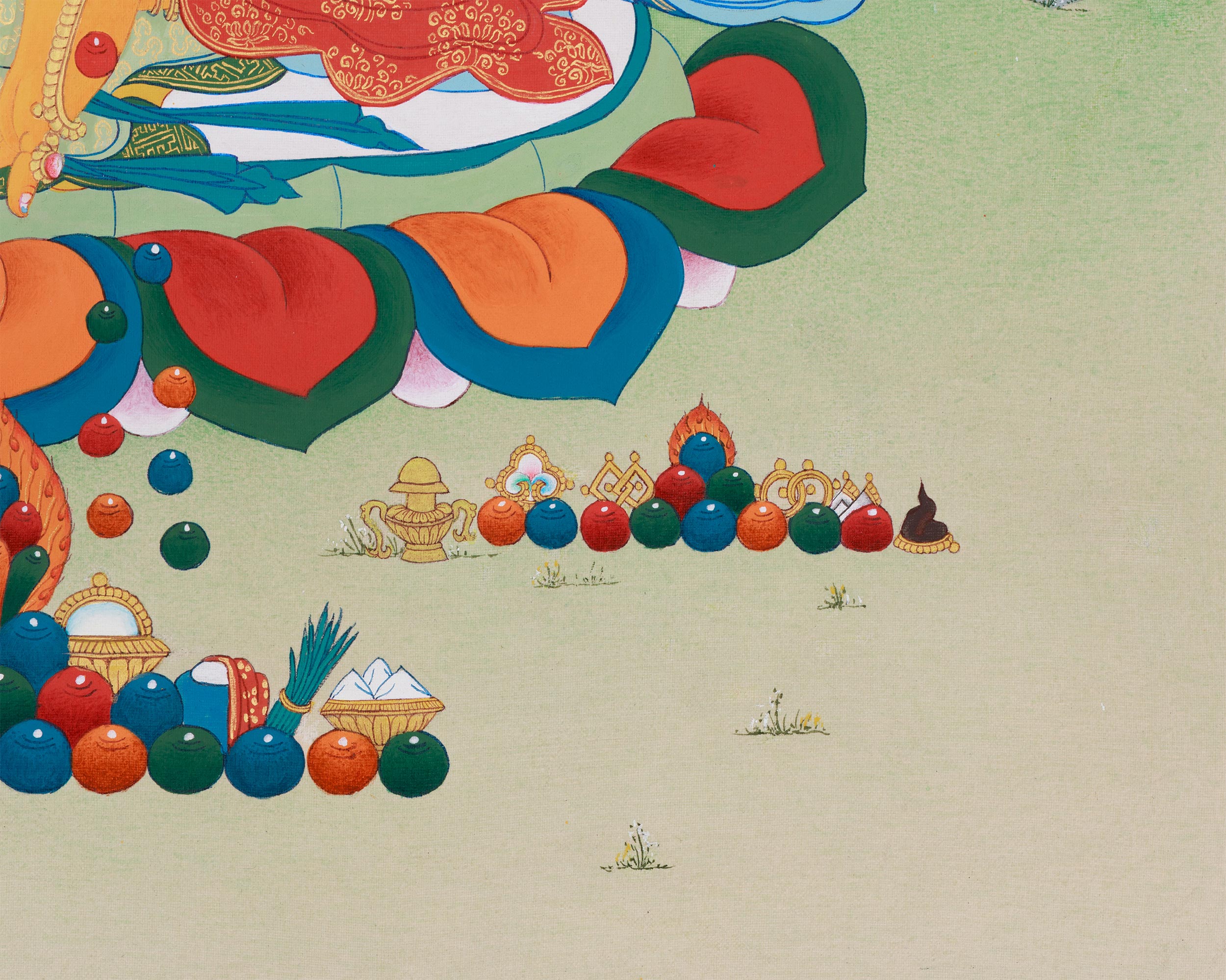 Hand-Painted Tibetan Wealth Deity, Dzambhala | Protector of Prosperity and Abundance