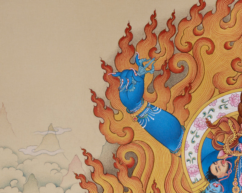 Bhutadamara Vajrapani Thangka | The Wrathful Protector of Tibetan Buddhism