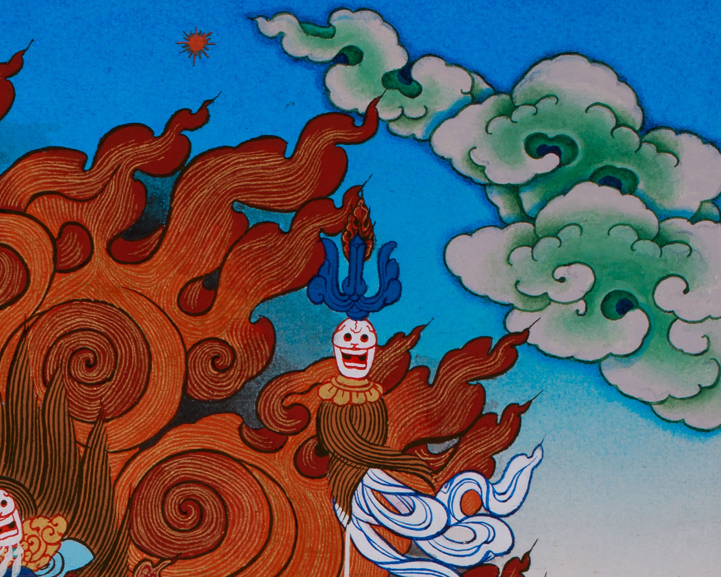 Tibetan Four-Armed Mahakala Thangka | Wrathful Protector of Dharma