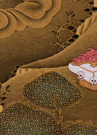 Yidam Deity Vajrakilaya Thangka | Sacred Protector in Gold on Black