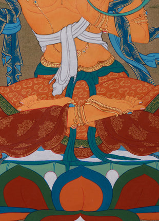 Wisdom Buddha, Manjushri Thangka | Hand-Painted Bodhosattva Painting