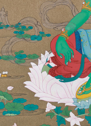 Shyama Green Tara Thangka Painting | Buddhist Goddess of Compassion and Resilience