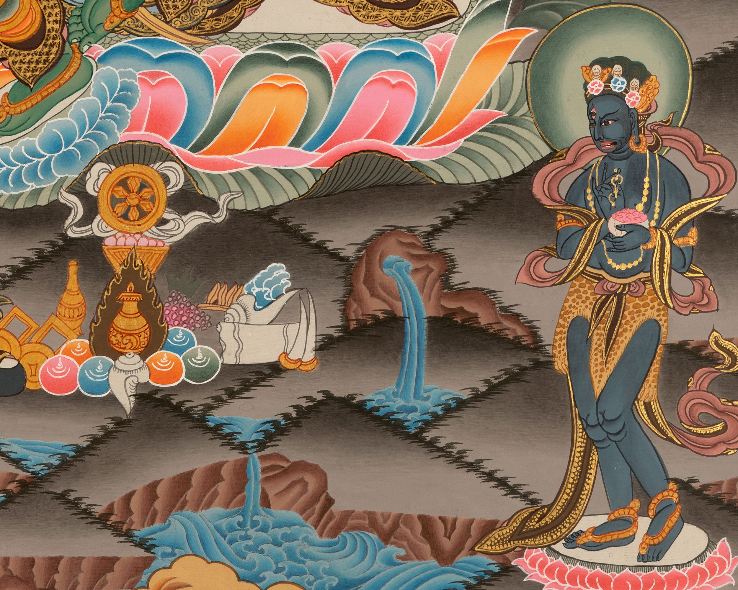 Sacred Traditional Green Tara Painting | Buddhist Goddess of Compassion