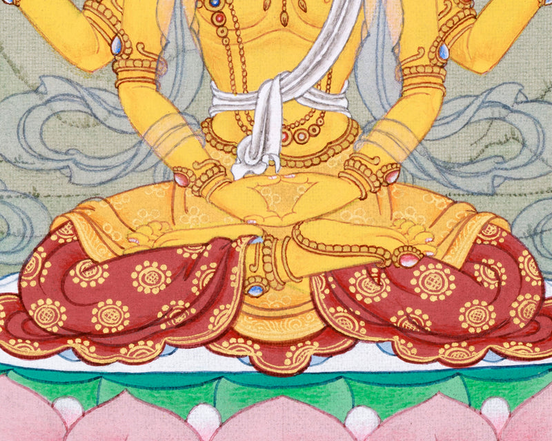 Prajana Paramita Thangka, Handpainted Art