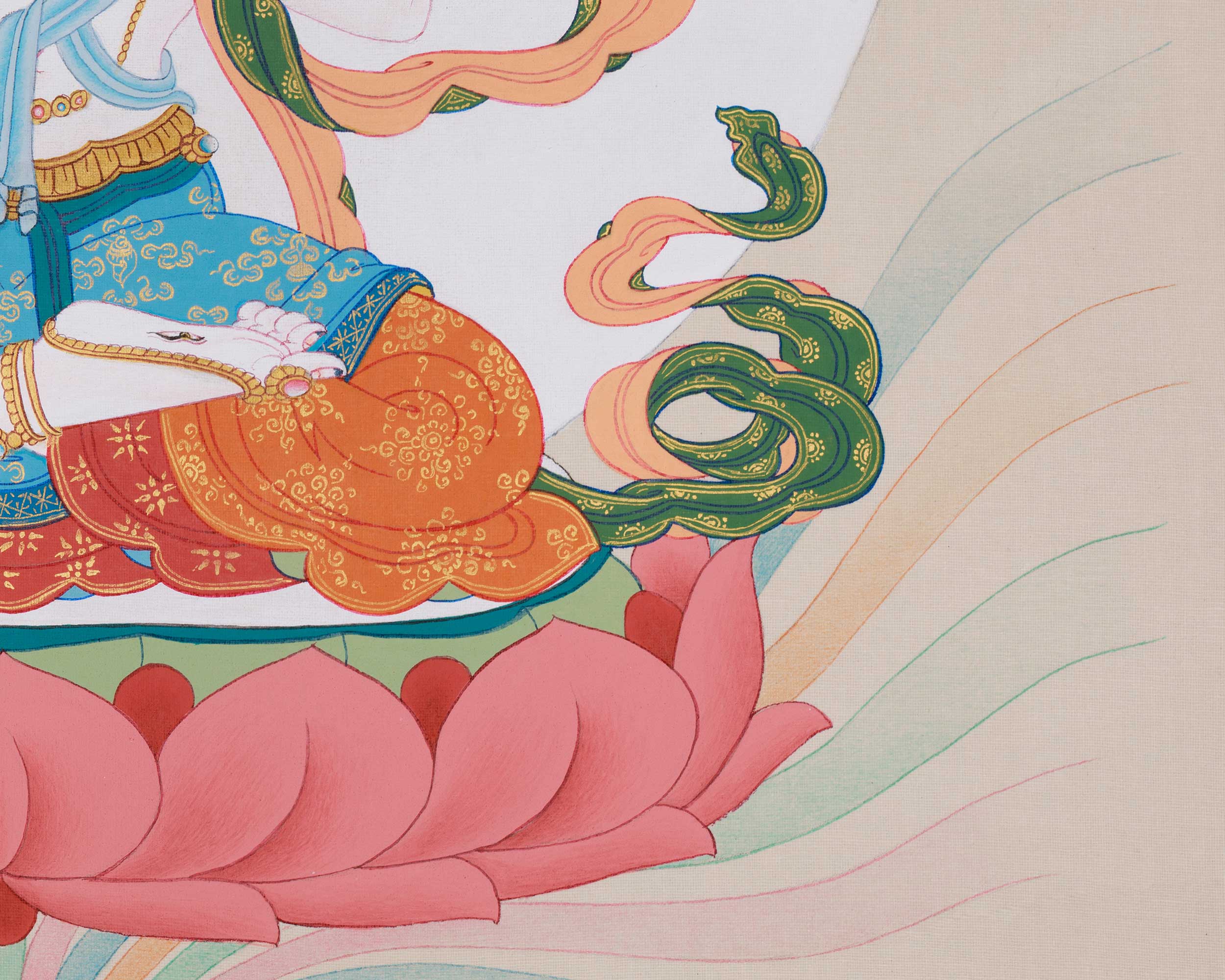 Goddess of Longevity, White Tara Thangka | Buddhist Healing Deity
