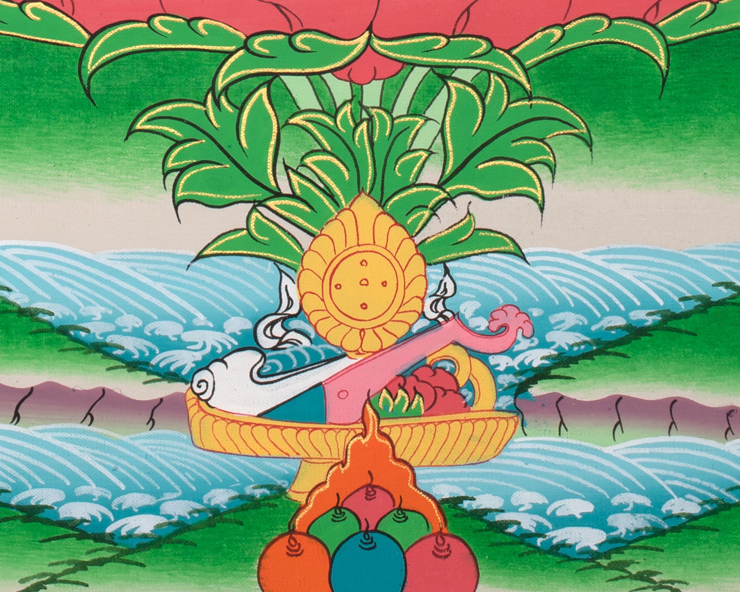 Avalokiteshvara Chenrezig Thangka | Bodhisattva Tibetan Art | Wall Hanging Decor