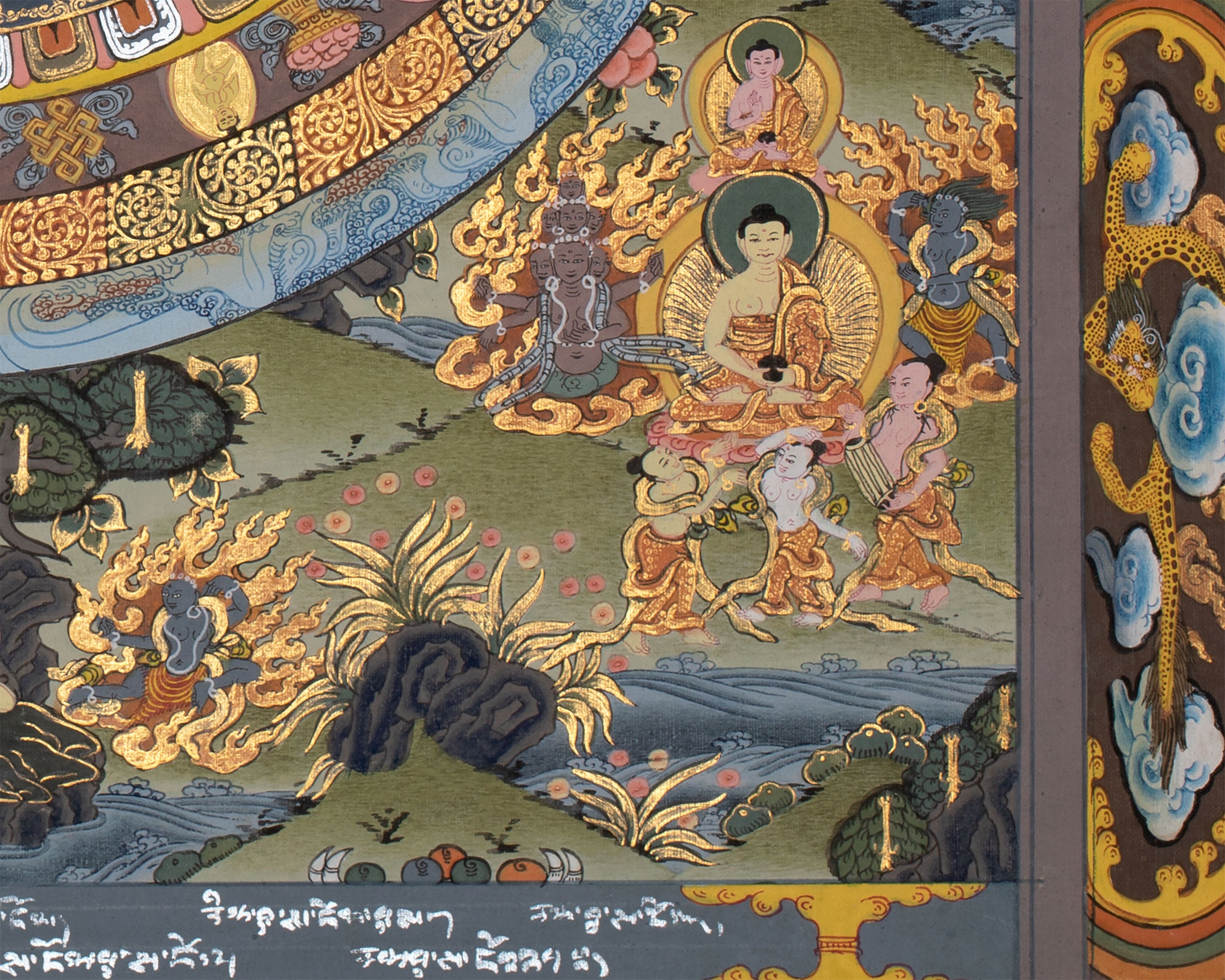 Vintage Tibetan Buddha Mandala Thangka | Buddhist Artwork