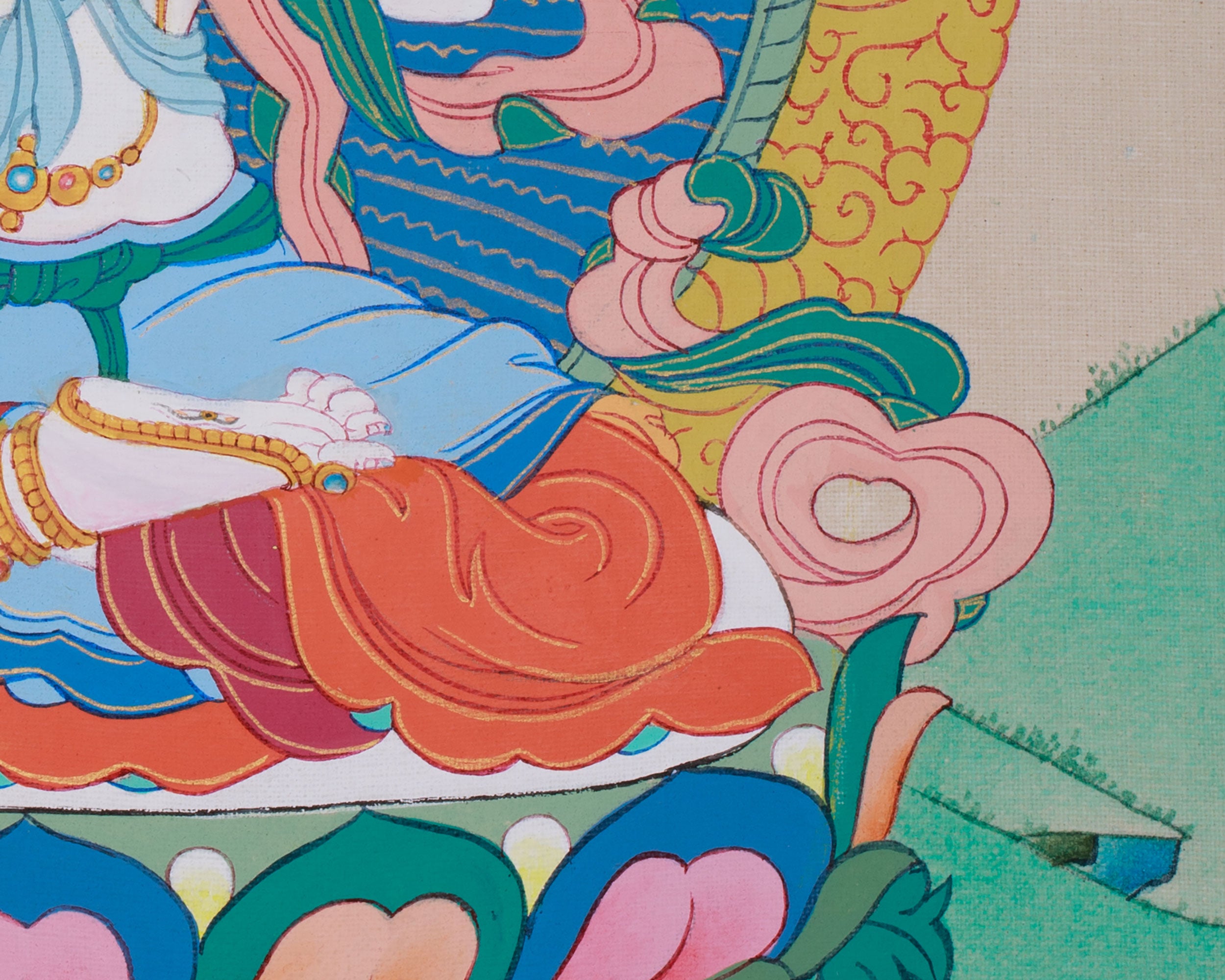 30 cm White Tara Thangka | Goddess of Longevity and Healing