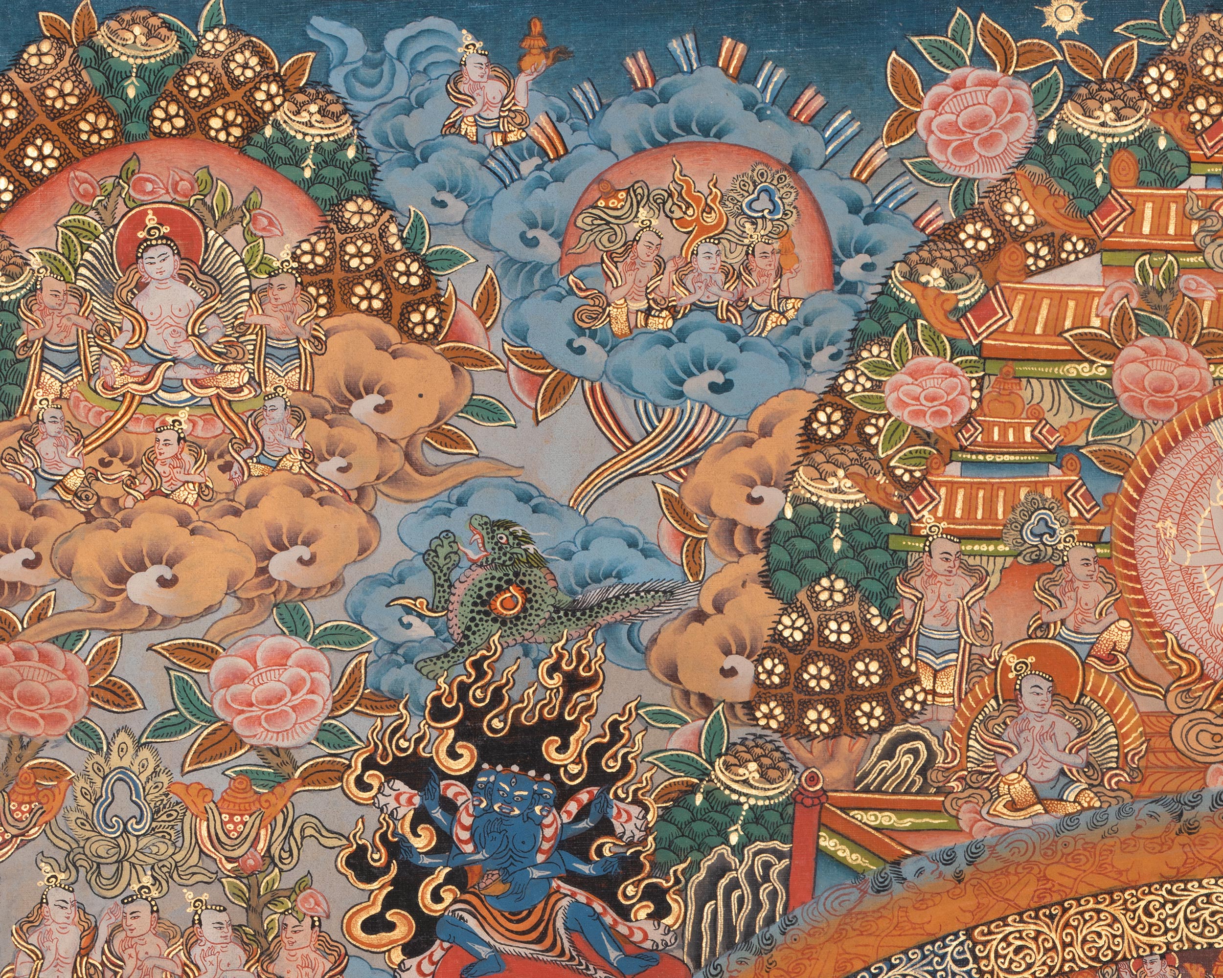 Vintage Vajra Heruka Mandala Thangka | Perfect for Meditation and Decor