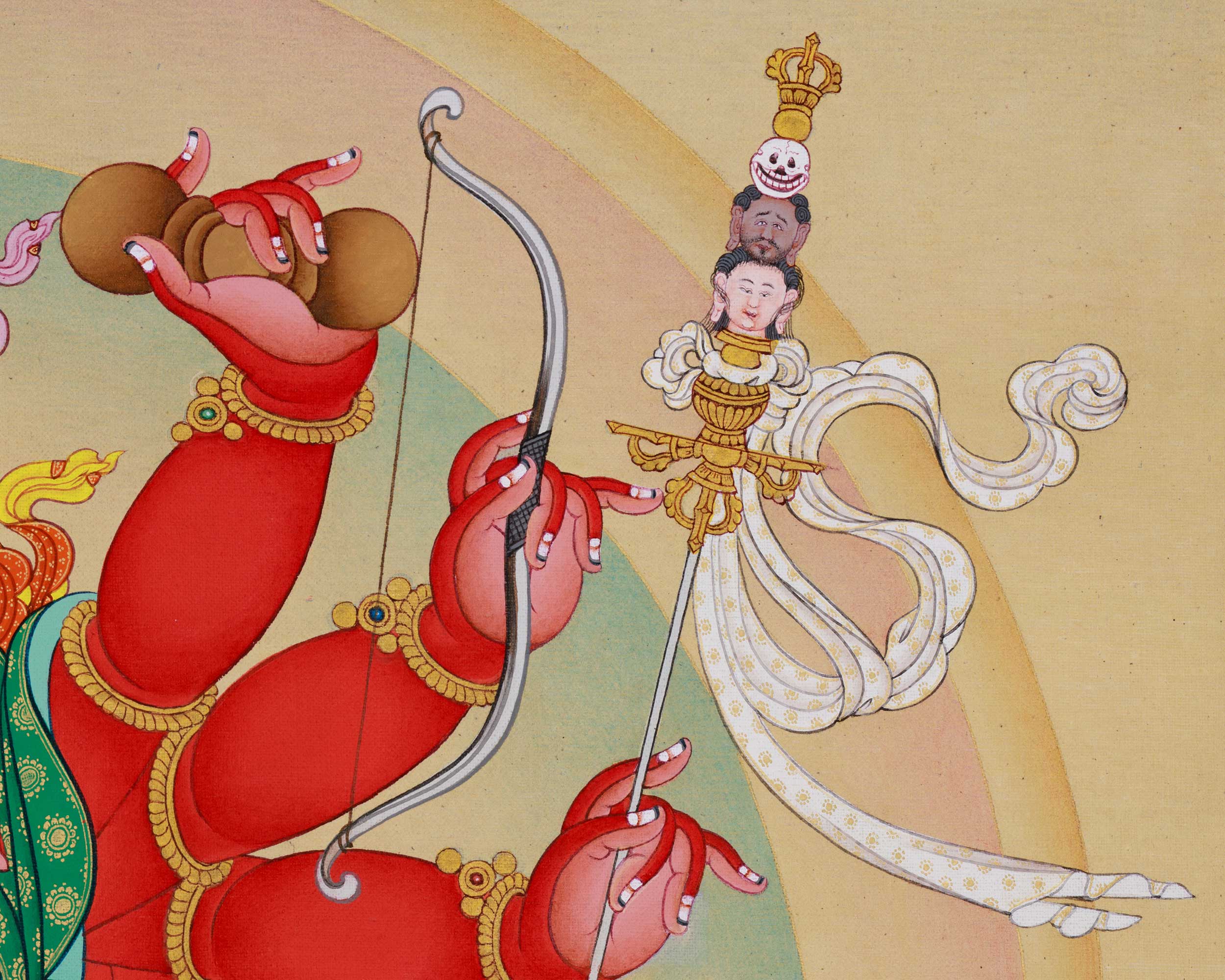 12-Armed Ganesh Thangka Print | Ganapati Artwork | Traditional Tibetan Art
