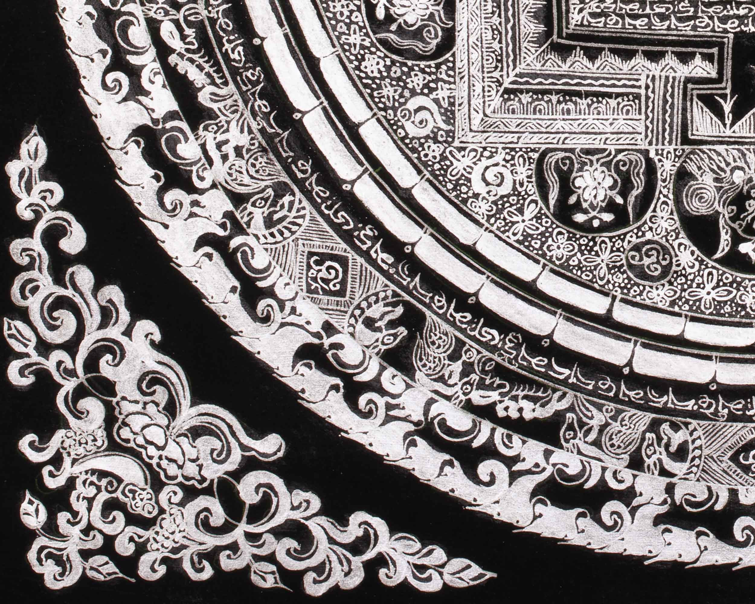 Sacred Pure Silver Mantra Mandala | Symbol of Compassion and Enlightenment