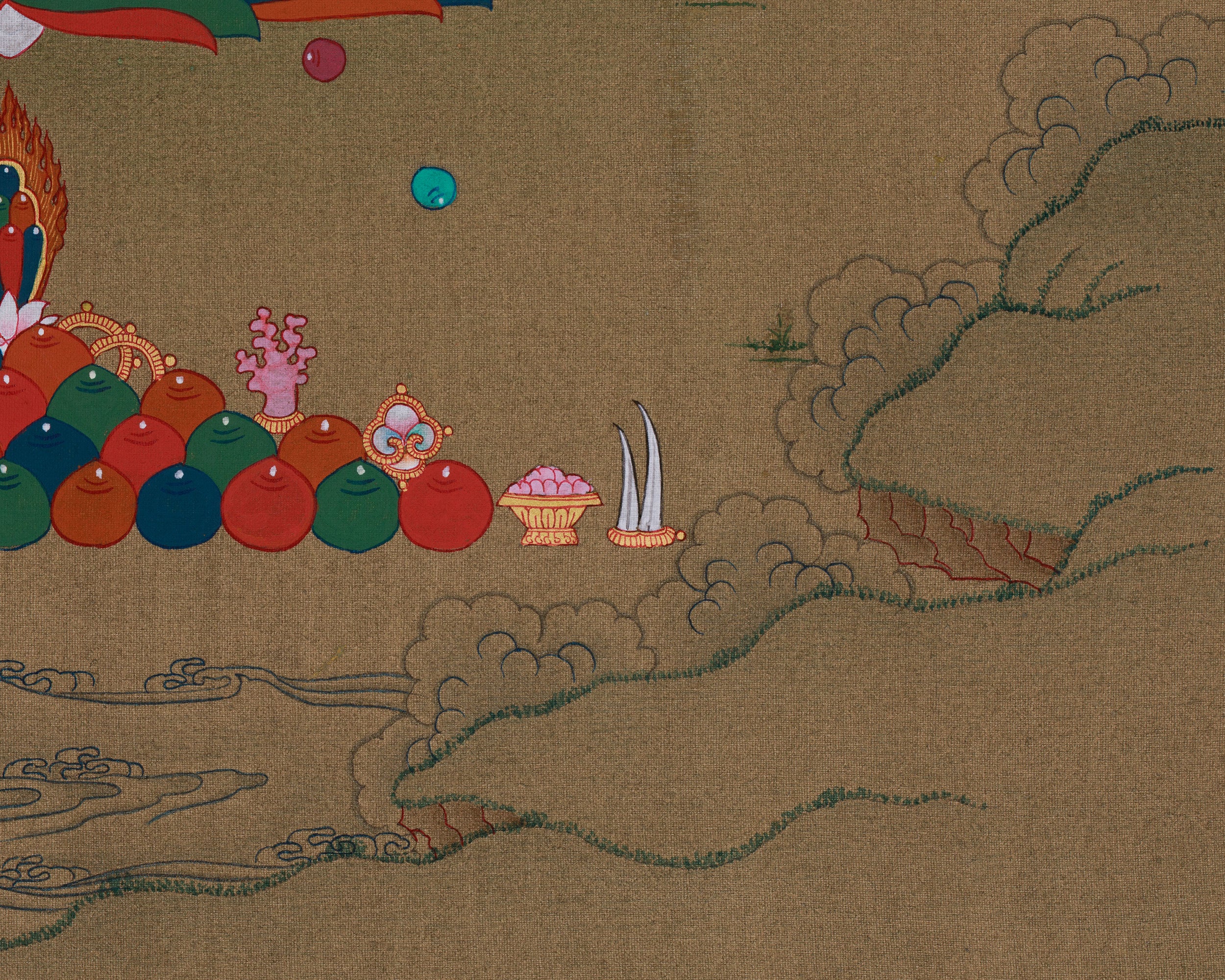Tibetan Dzambhala Wealth Deity Art | Buddha of Fortune and Spiritual Blessings