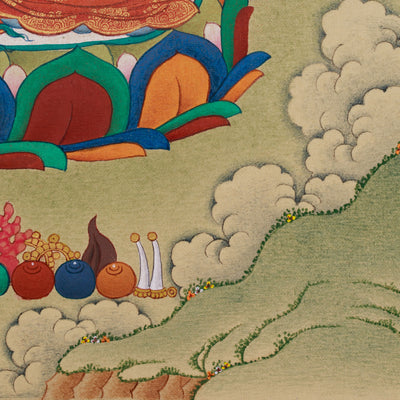 Traditional Manjushri With Mitrupa Thangka | A Gateway to Insight