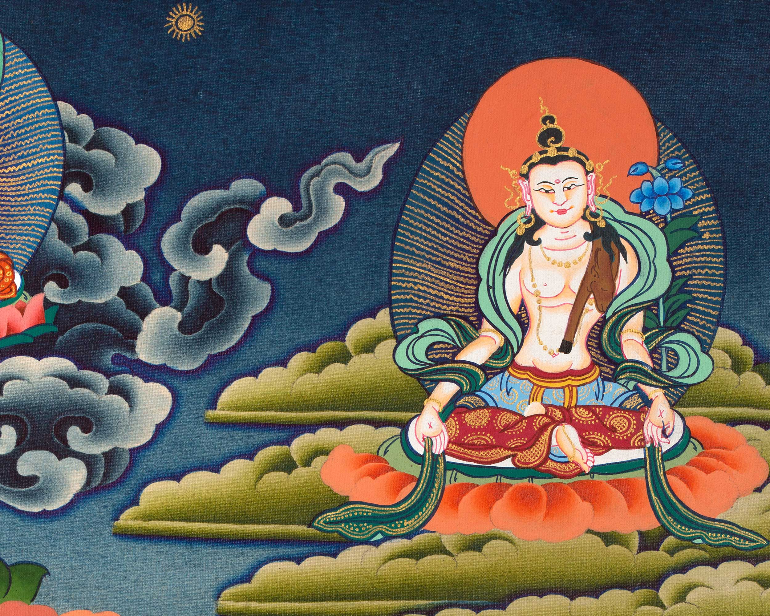 Guru Rinpoche Thangka | Eight Manifestation of Guru Padmasambhava |  Lotus Born Master of Buddhism | Thangka Painting for Meditation