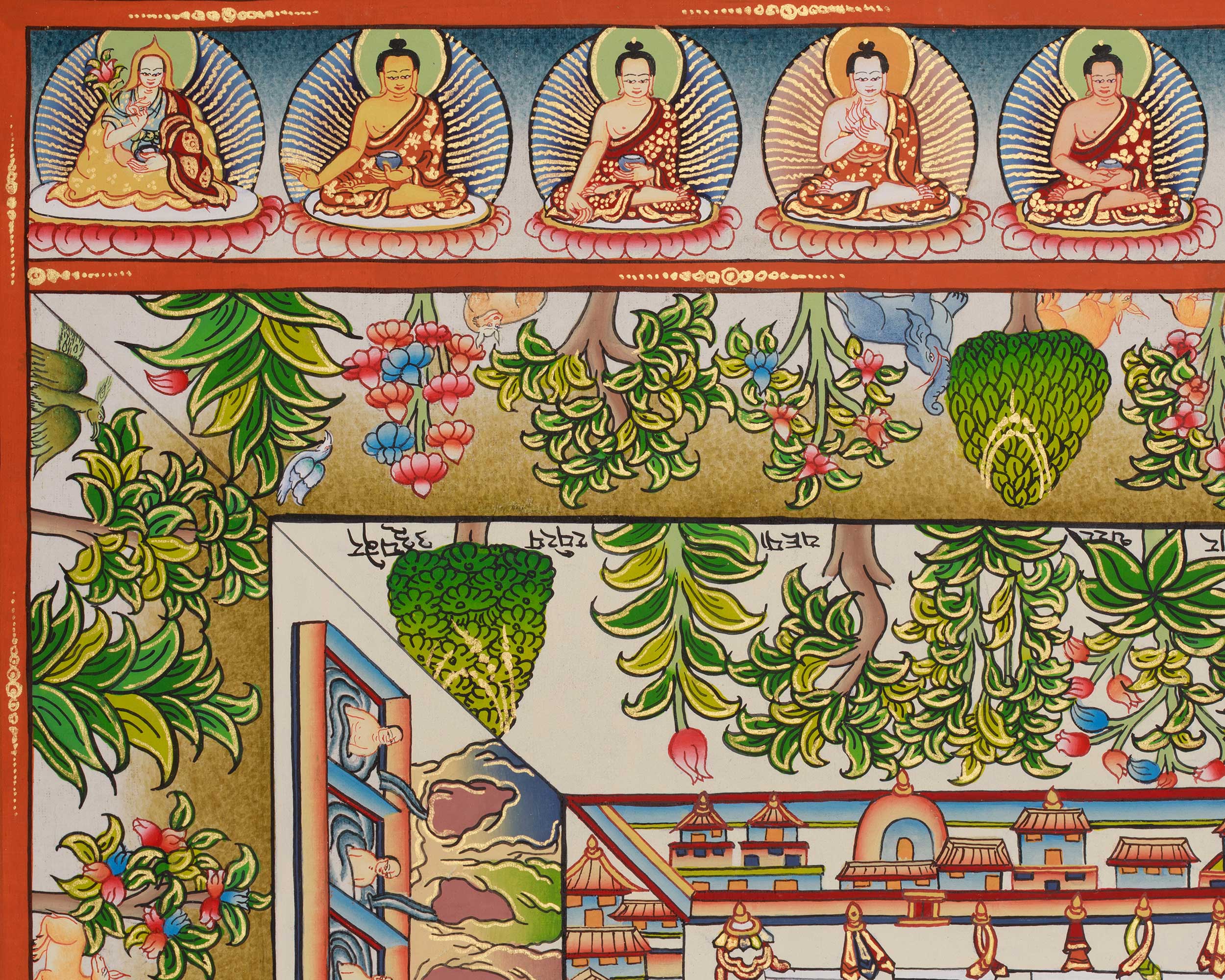 Medicine Buddha Mandala Thangka | Divine Buddhist Art of Healing Wisdom