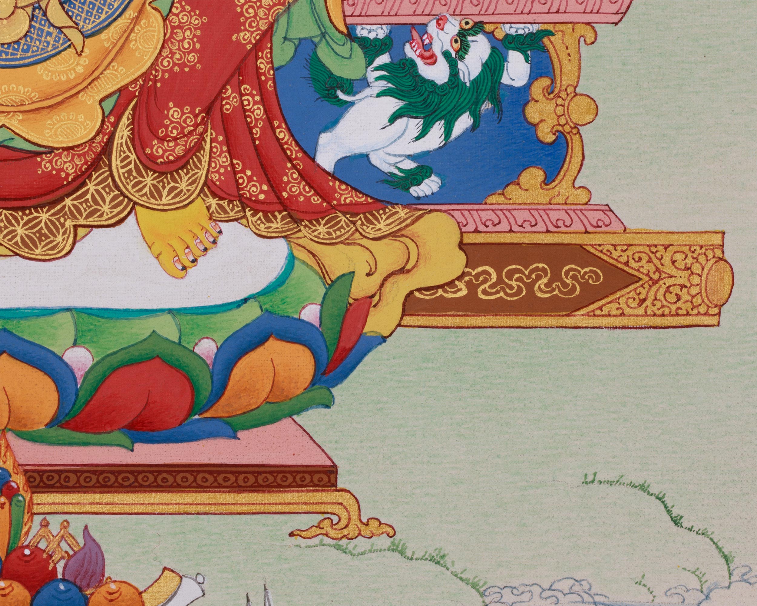 13 Inch Maitreya Buddha Thangka | Traditional Karma Gadri Style
