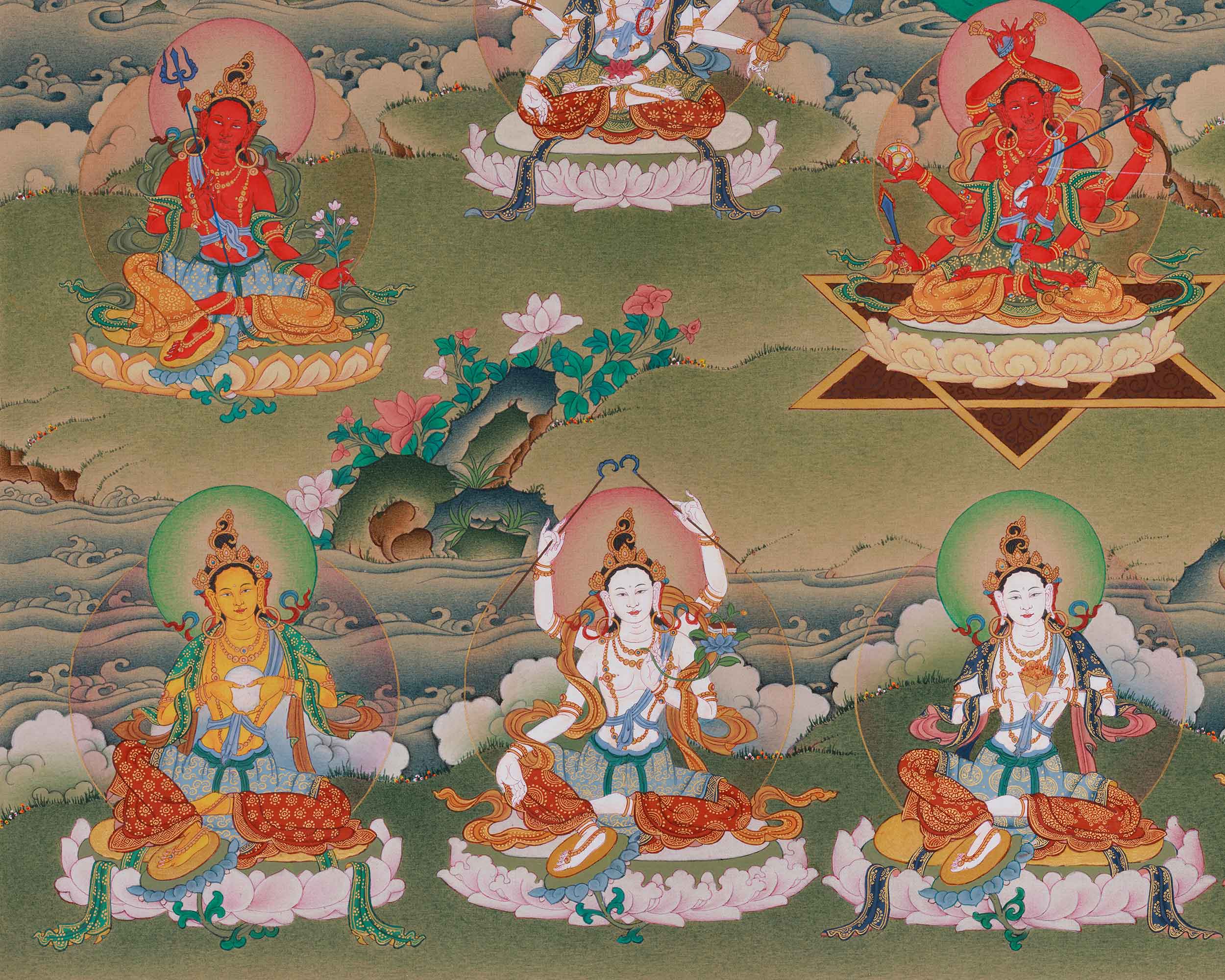 Traditional Thangka of 21 Tara | Compassion and Swift Protection
