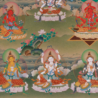 Traditional Thangka of 21 Tara | Compassion and Swift Protection