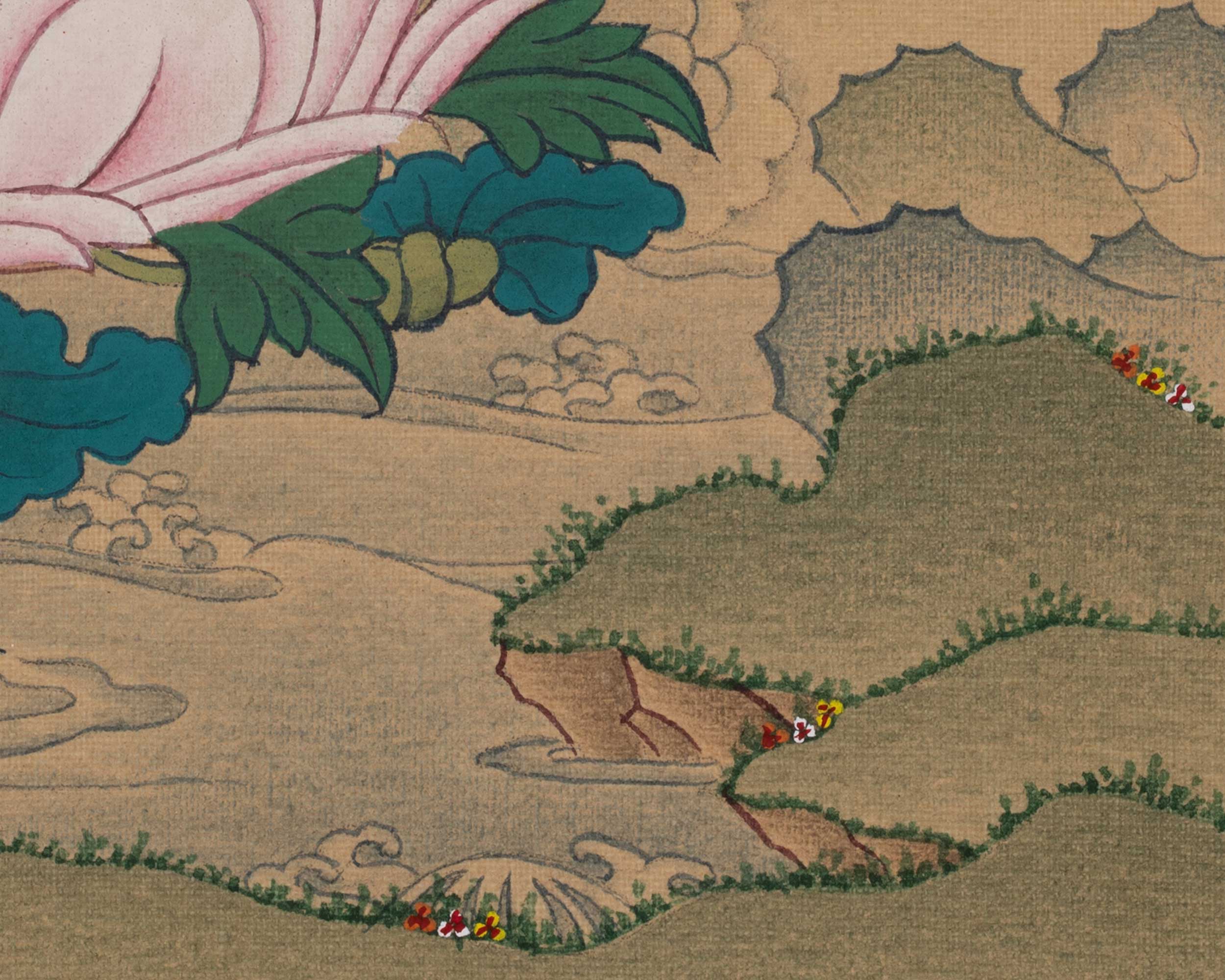Tibetan Chenrezig Buddhist Art | Compassion Deity | Avalokiteshvara Thangka