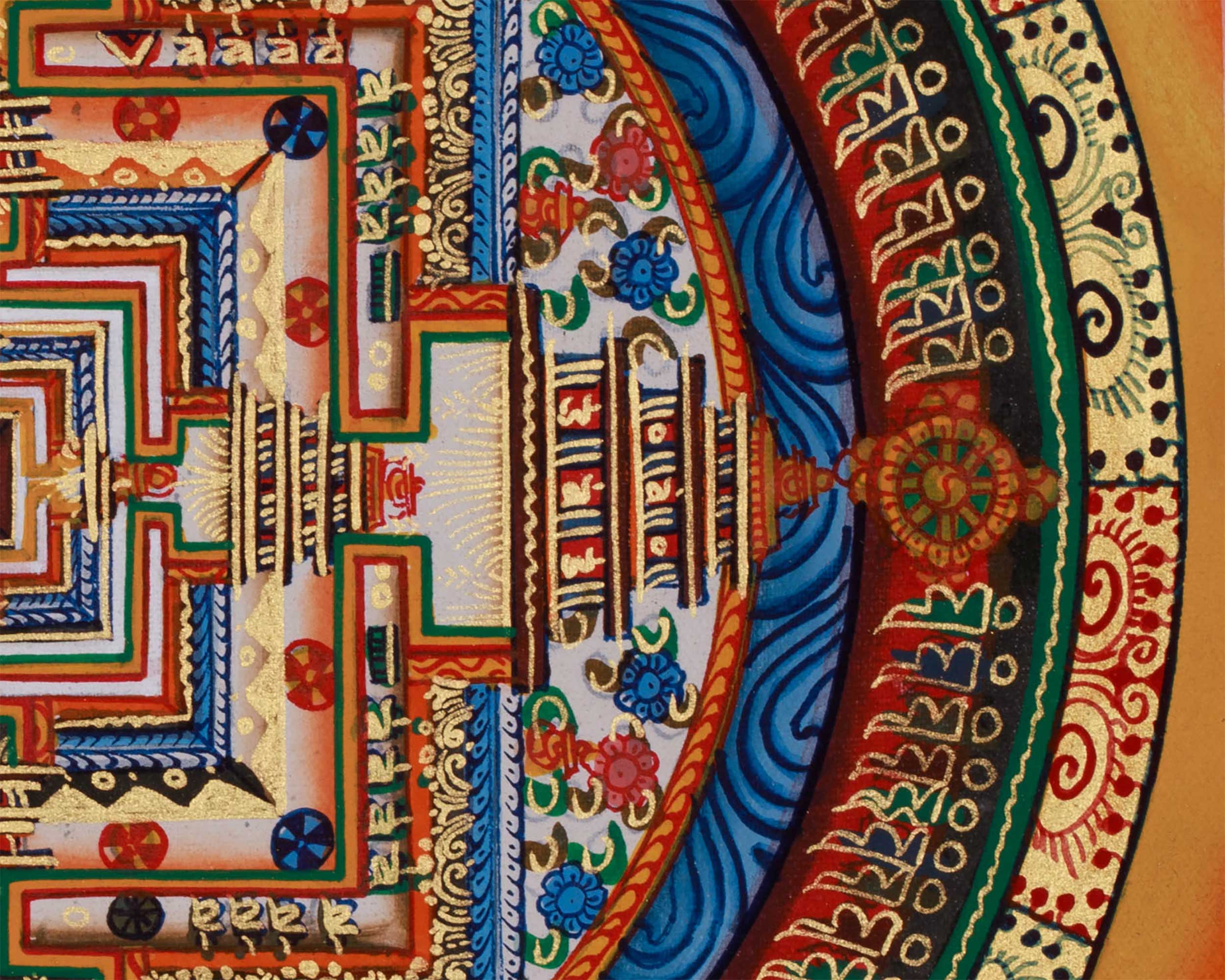 Small Kalachakra Mandala Thangka | Tibetan Buddhist Sacred Art