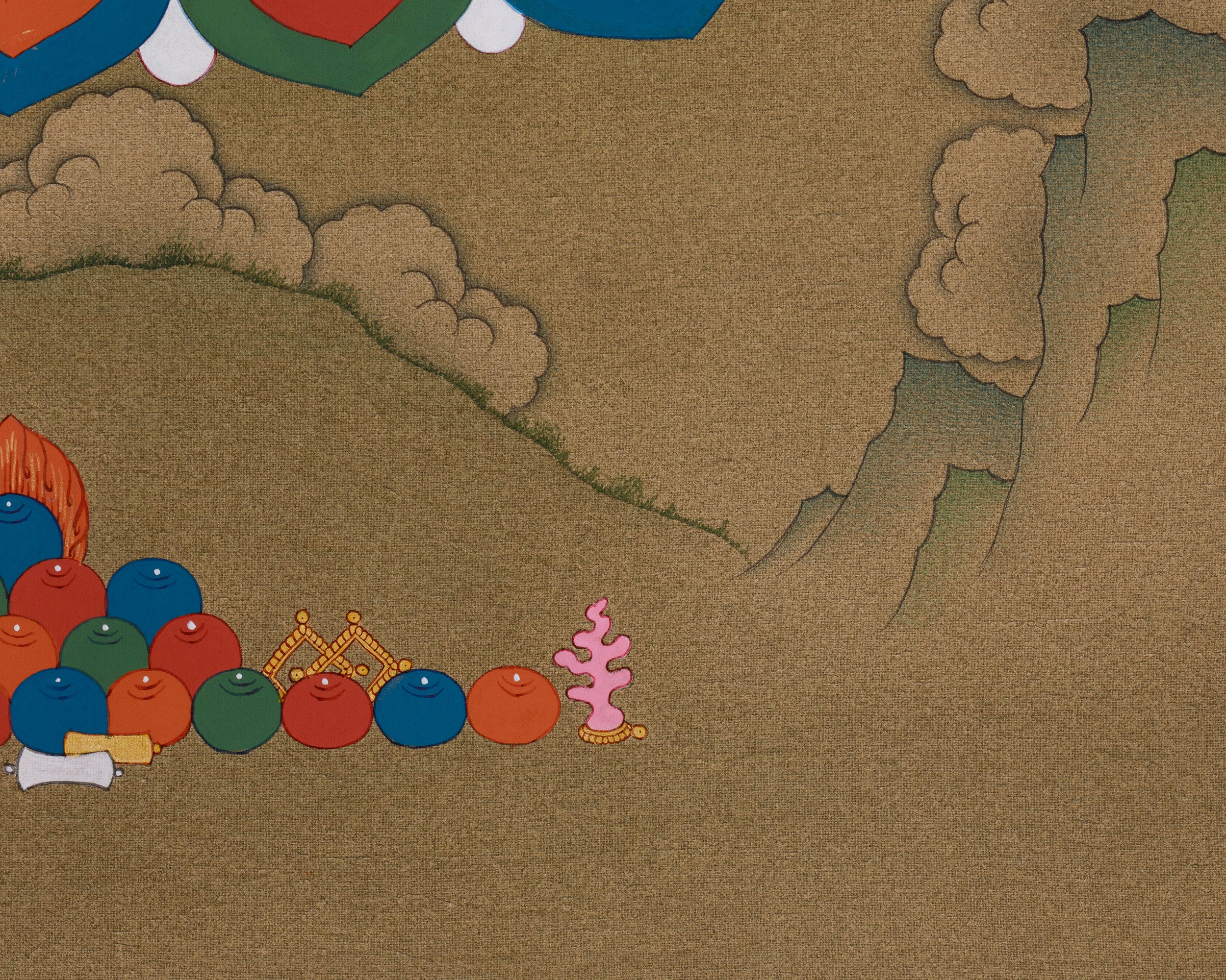 Yellow Dzambhala, God of Wealth Thangka | Divine Prosperity and Abundance