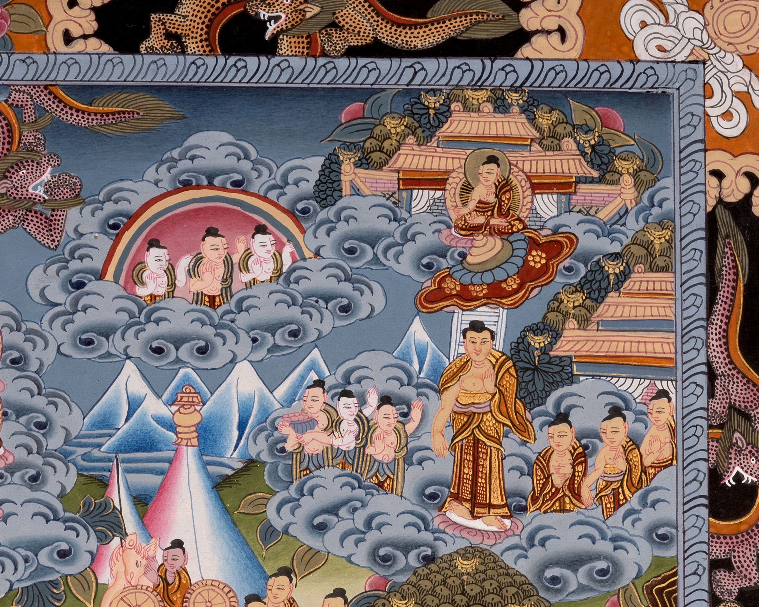 Buddha life Story | Vintage Buddha Thangka