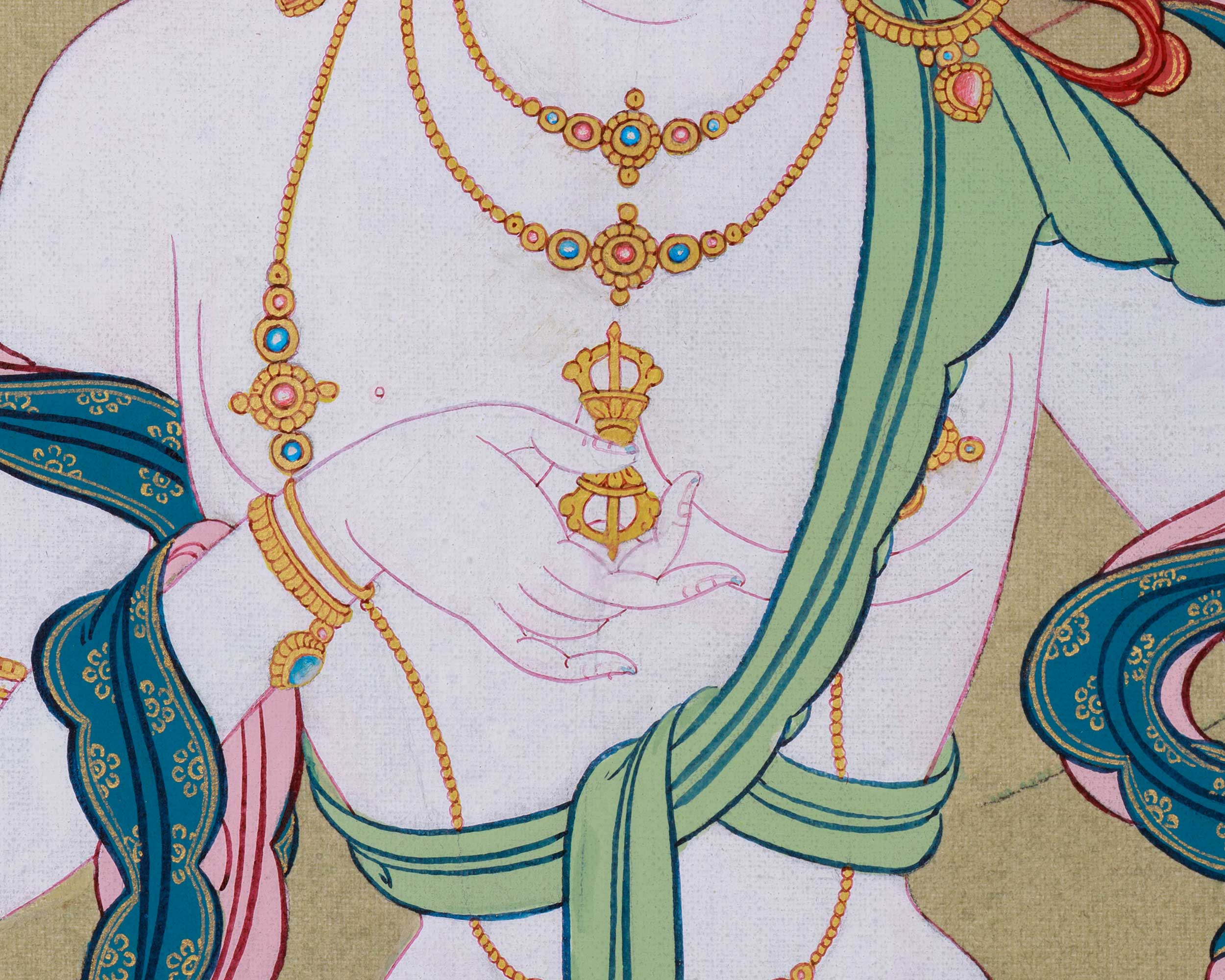 Vajrasattva, Dorje Sempa in Karma Gadri Thanka Painting